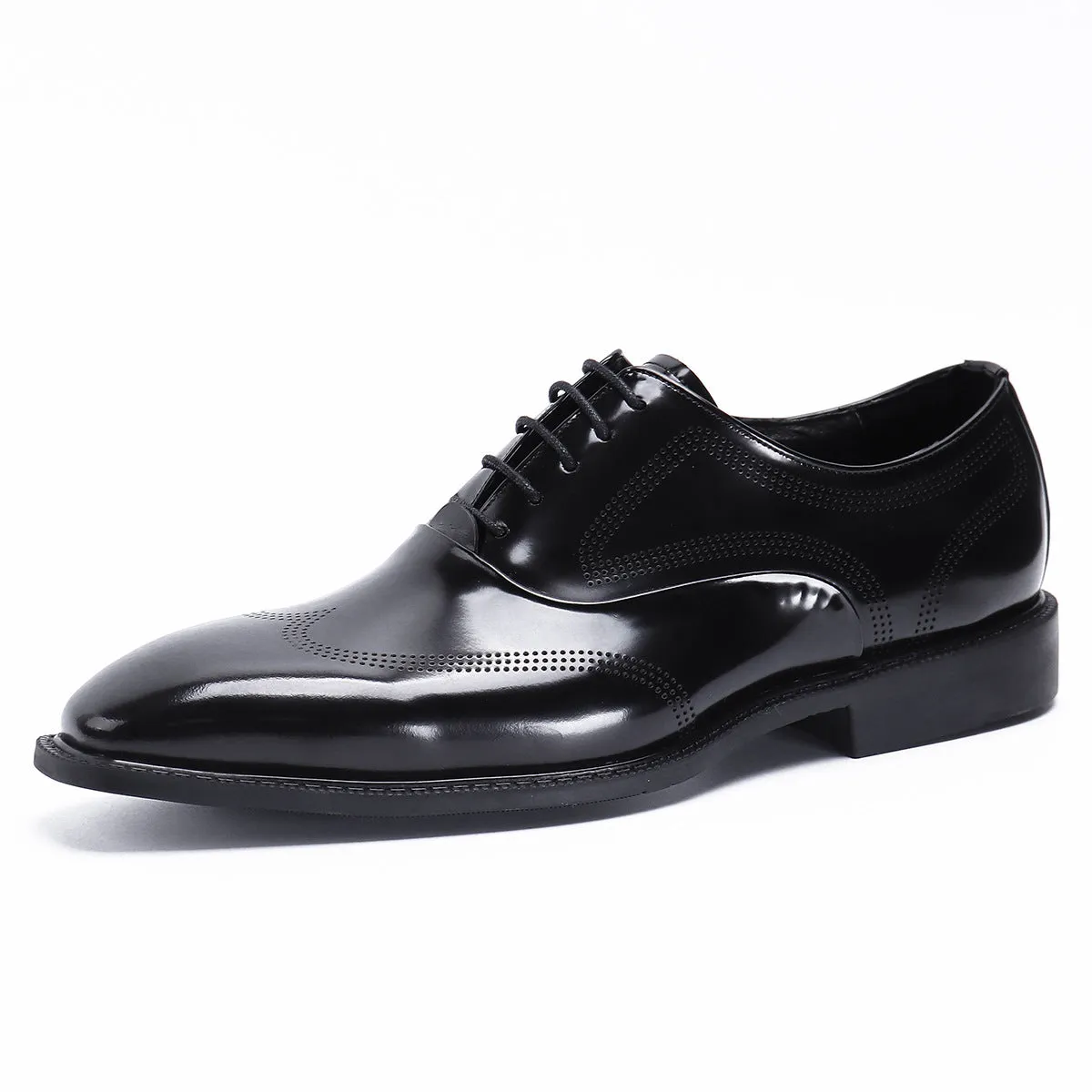 Glossy Leather Shoes Men's Leather Patent Leather British Style Carving Business Formal Wear Oxford Shoes Men's Lace-up Handmade Men's Shoes Work68155