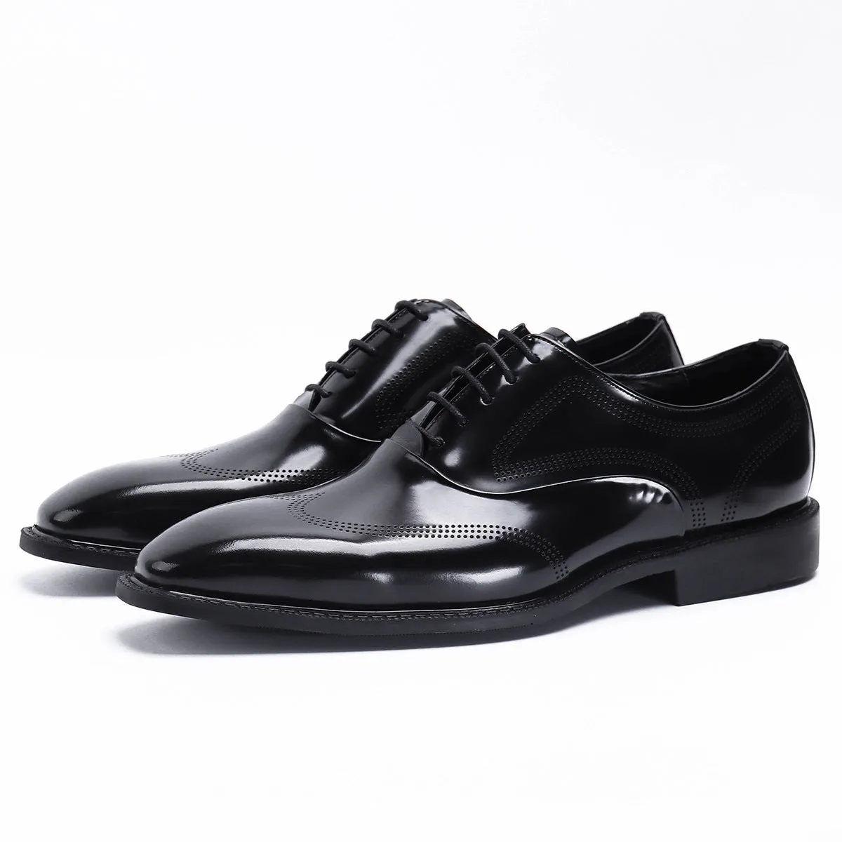 Glossy Leather Shoes Men's Leather Patent Leather British Style Carving Business Formal Wear Oxford Shoes Men's Lace-up Handmade Men's Shoes Work68155