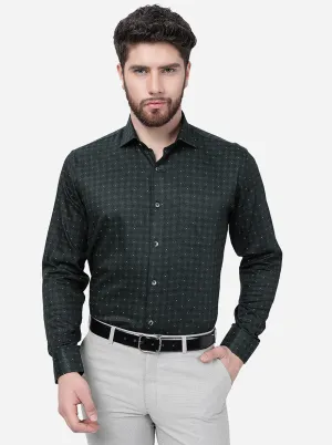 Green Printed Regular Fit Formal Shirt | JadeBlue