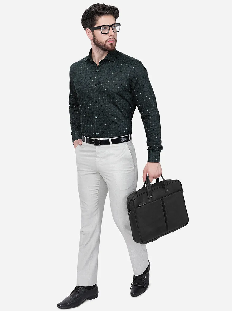 Green Printed Regular Fit Formal Shirt | JadeBlue