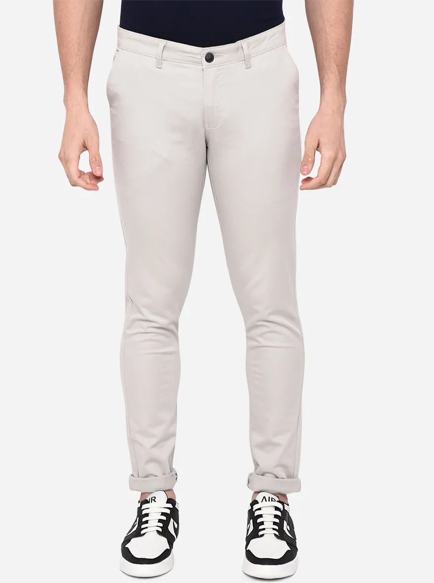 Grey Solid Neo Fit Casual Trouser | Greenfibre