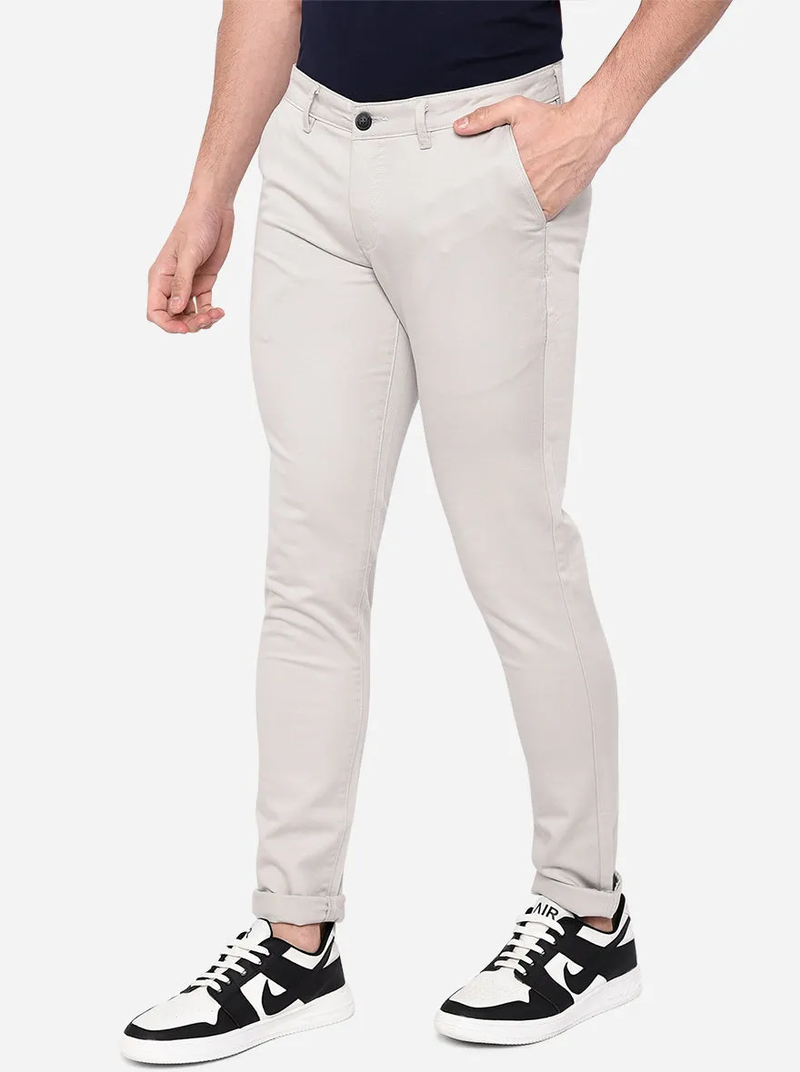 Grey Solid Neo Fit Casual Trouser | Greenfibre