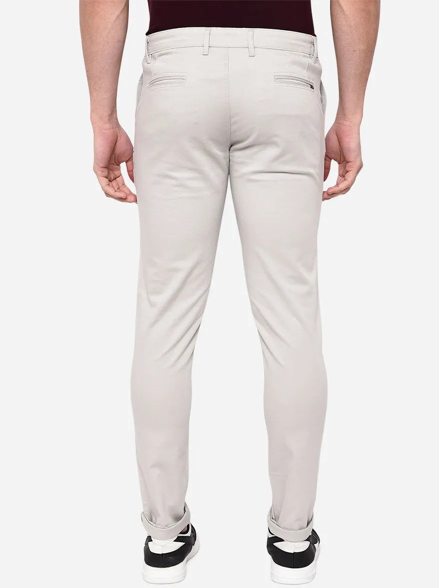 Grey Solid Neo Fit Casual Trouser | Greenfibre