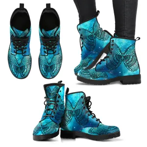 Handcrafted Galaxy Butterfly Mandala Boots