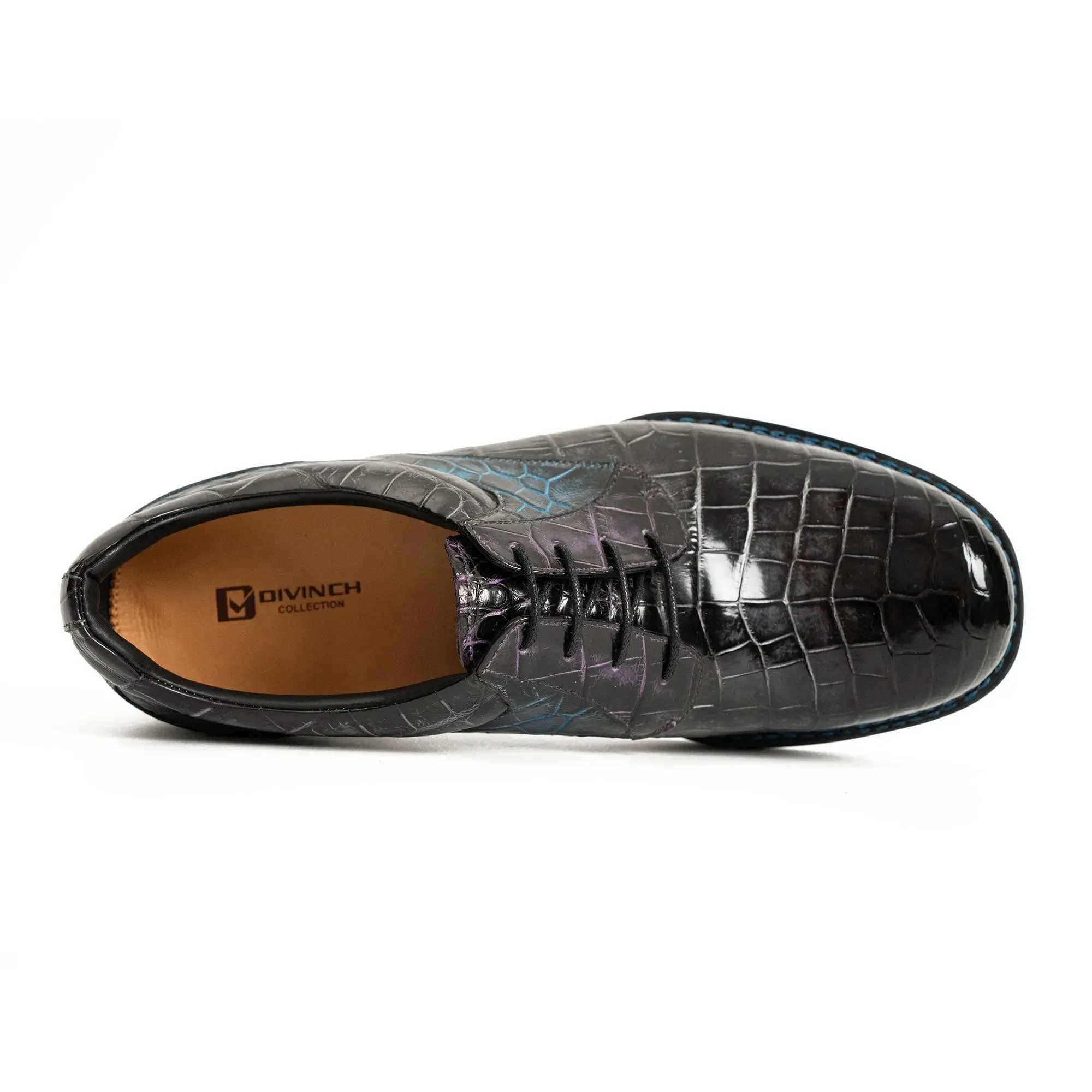 Handcrafted Nile Crocodile Derby Shoes – Norwegian Stitch