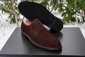 Handmade Brown Suede Derby Shoes for Men