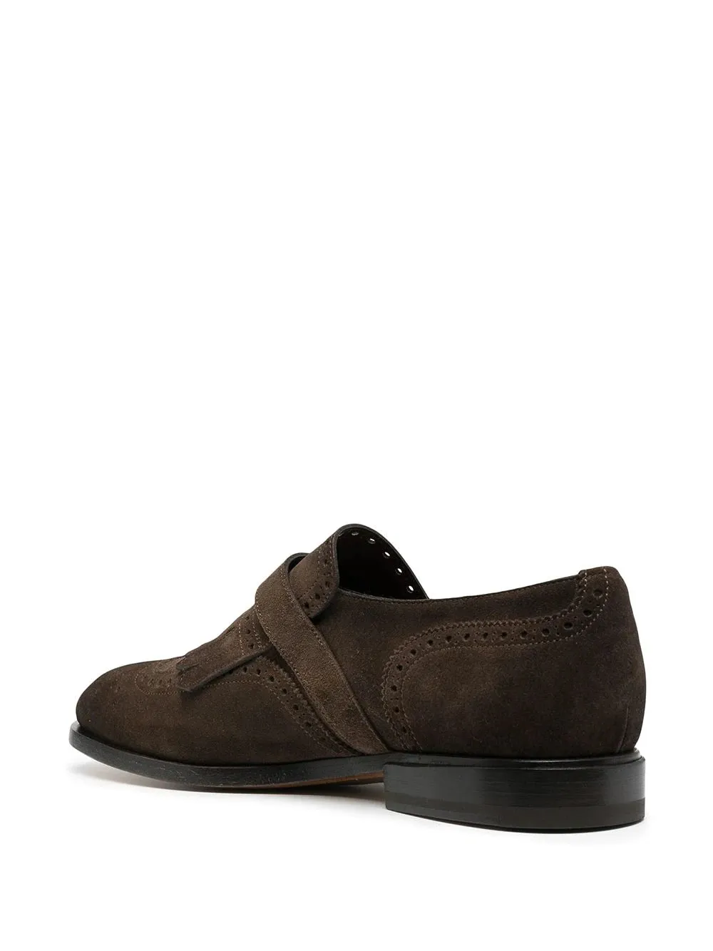 Handmade Brown Suede Monk Shoes for Men