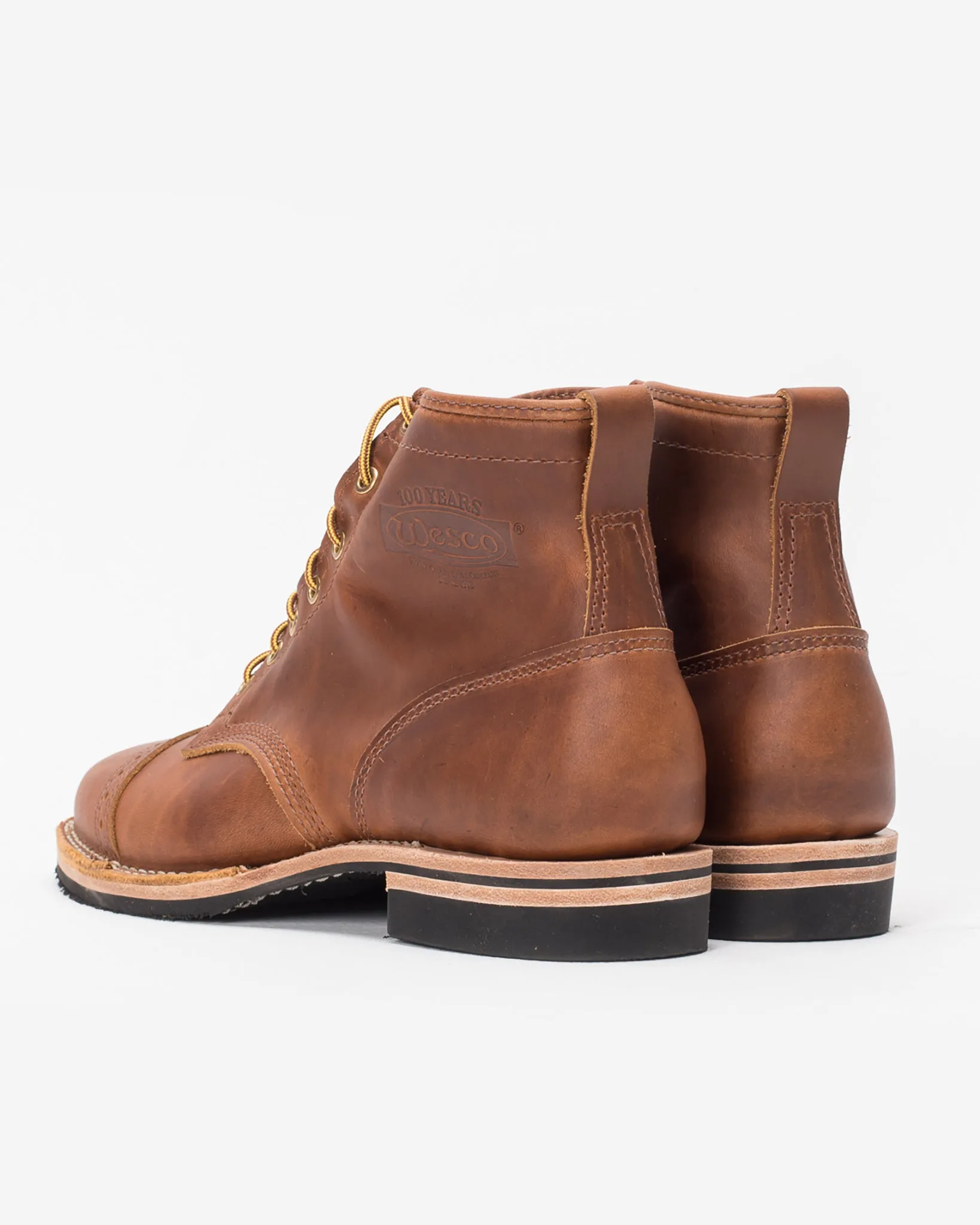 Iron Heart Int'l x Wesco® - 7" Toe Cap Boot - British Tan Domain. The "Guildsman"