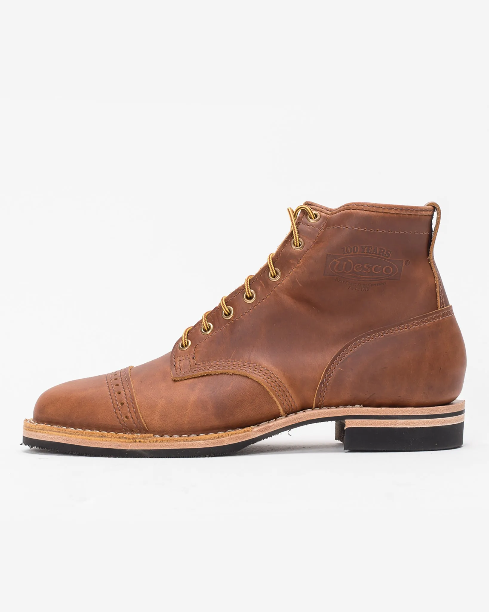 Iron Heart Int'l x Wesco® - 7" Toe Cap Boot - British Tan Domain. The "Guildsman"