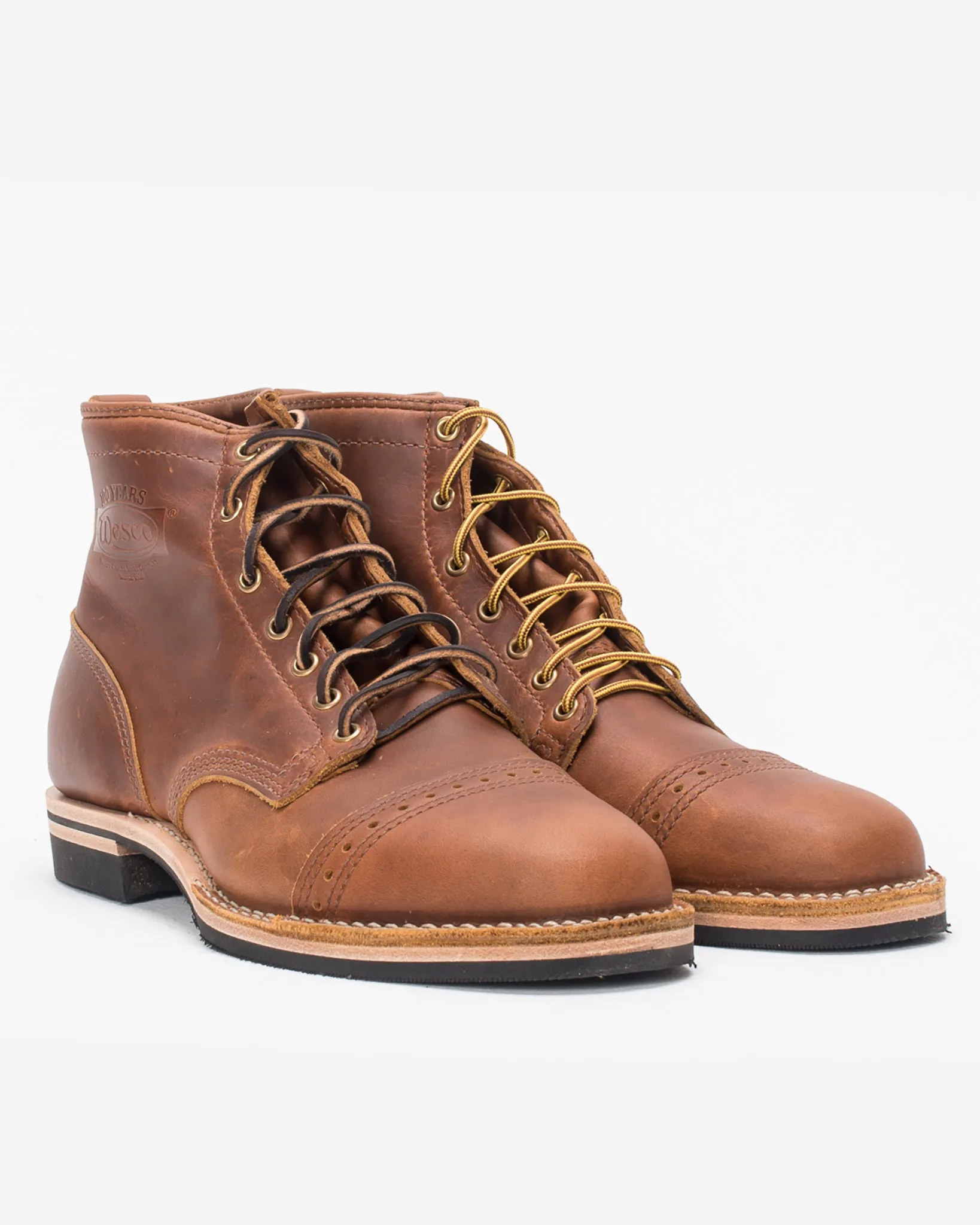 Iron Heart Int'l x Wesco® - 7" Toe Cap Boot - British Tan Domain. The "Guildsman"