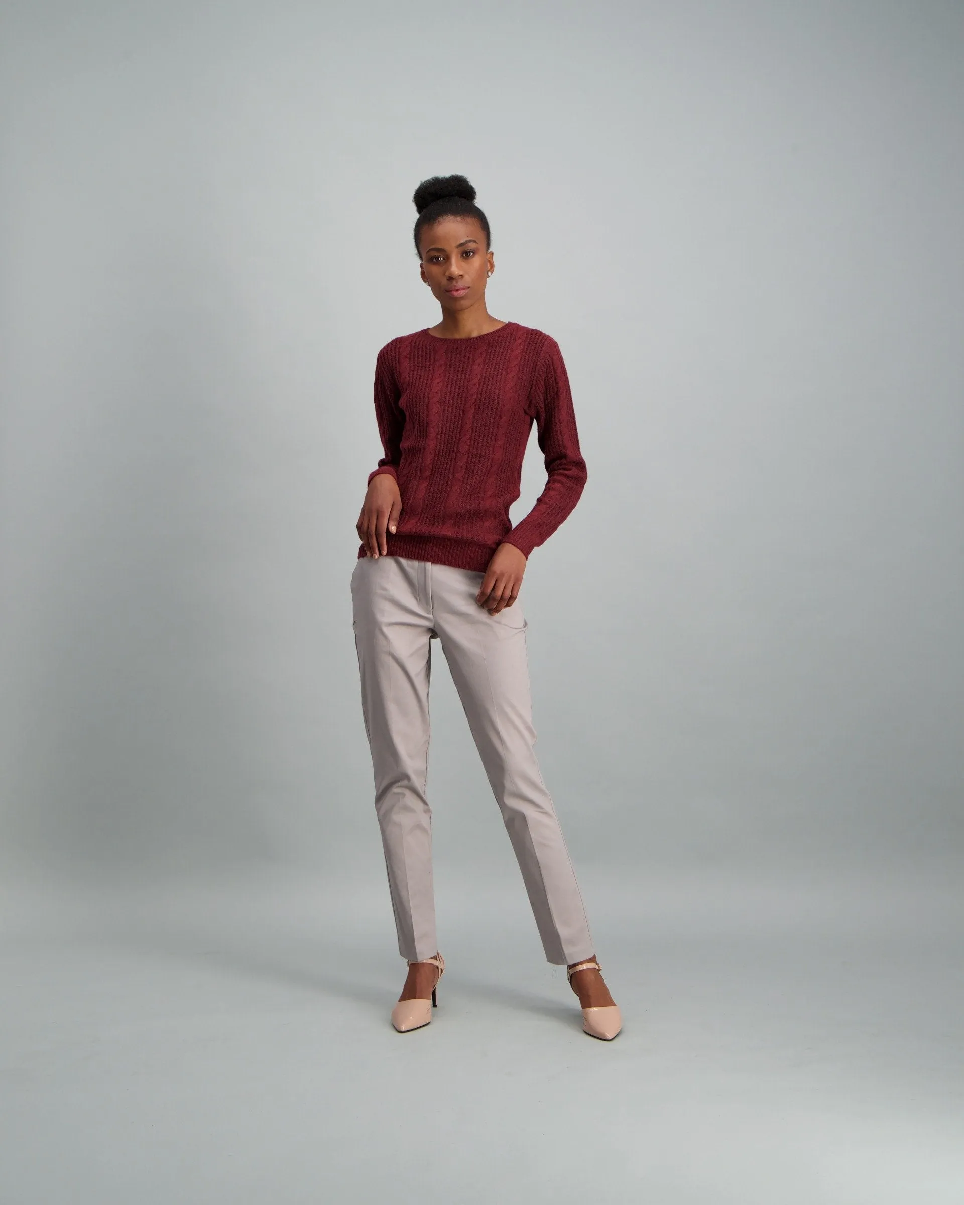 Ladies-Spray Dye Pullover - Burgundy