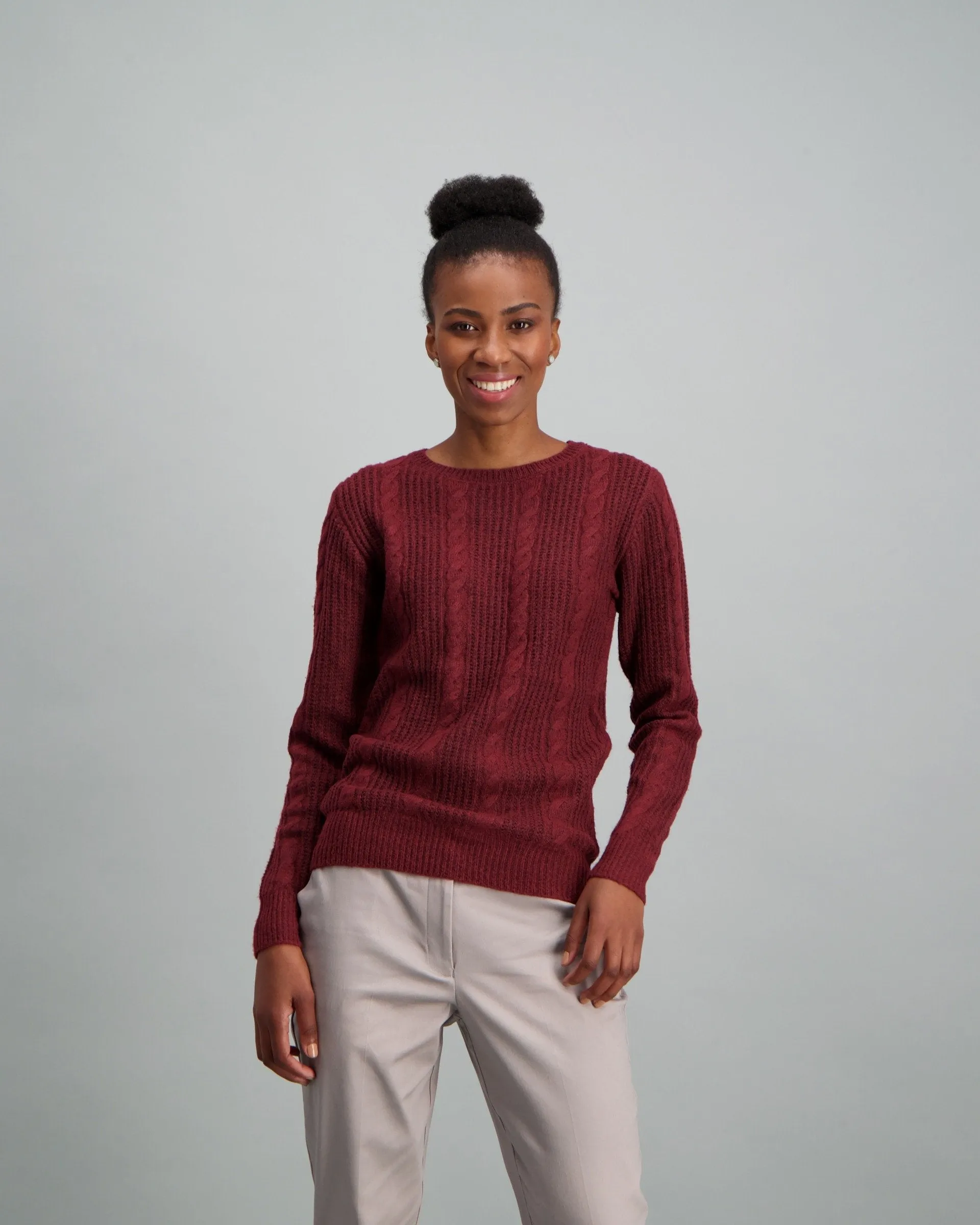 Ladies-Spray Dye Pullover - Burgundy