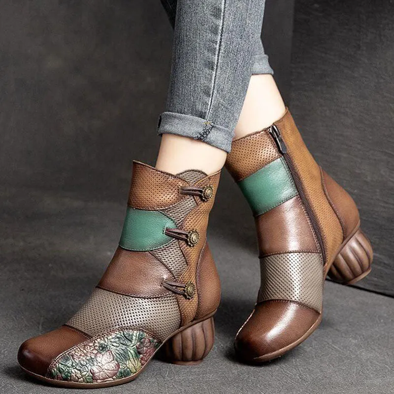 Leather Ankle Boots For Women