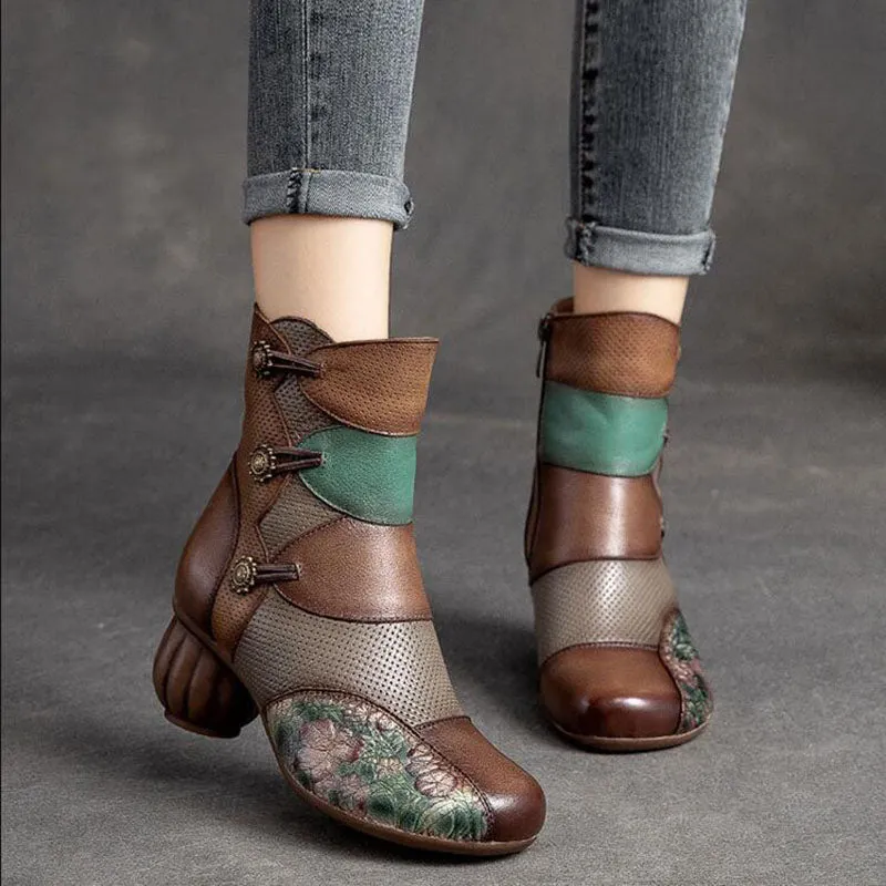 Leather Ankle Boots For Women