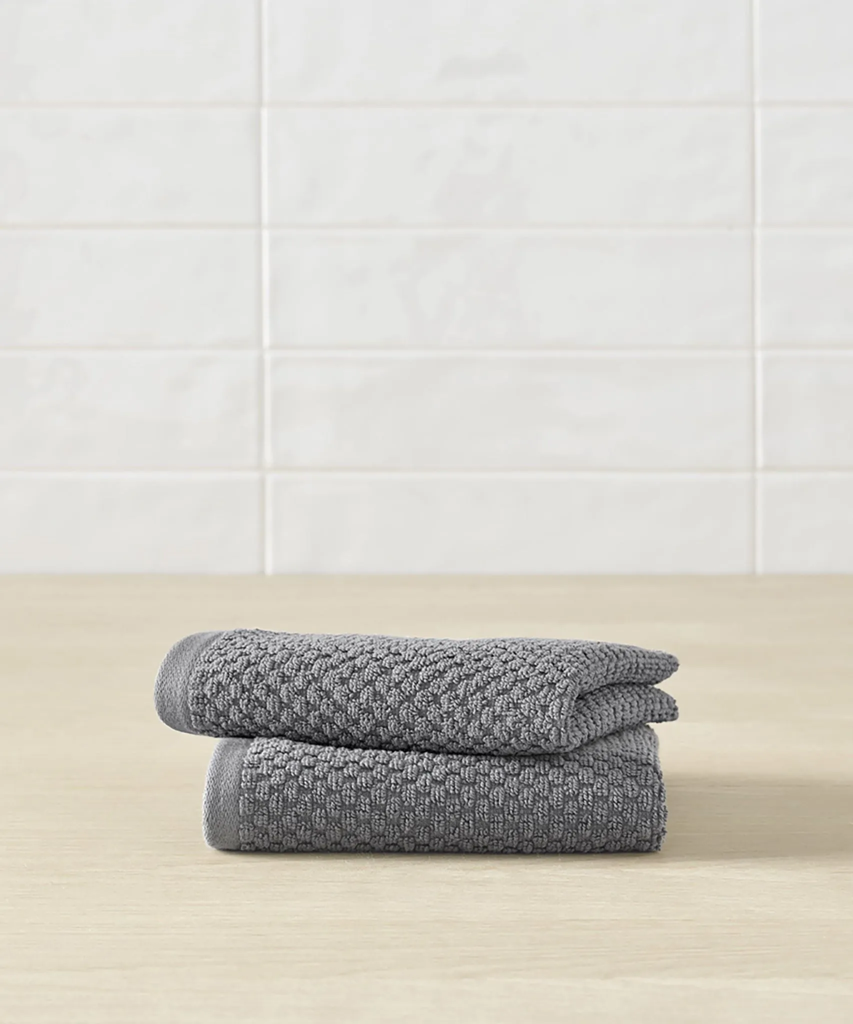 Lilly Cotton Bamboo Blended Washcloth Towel - Set of 2