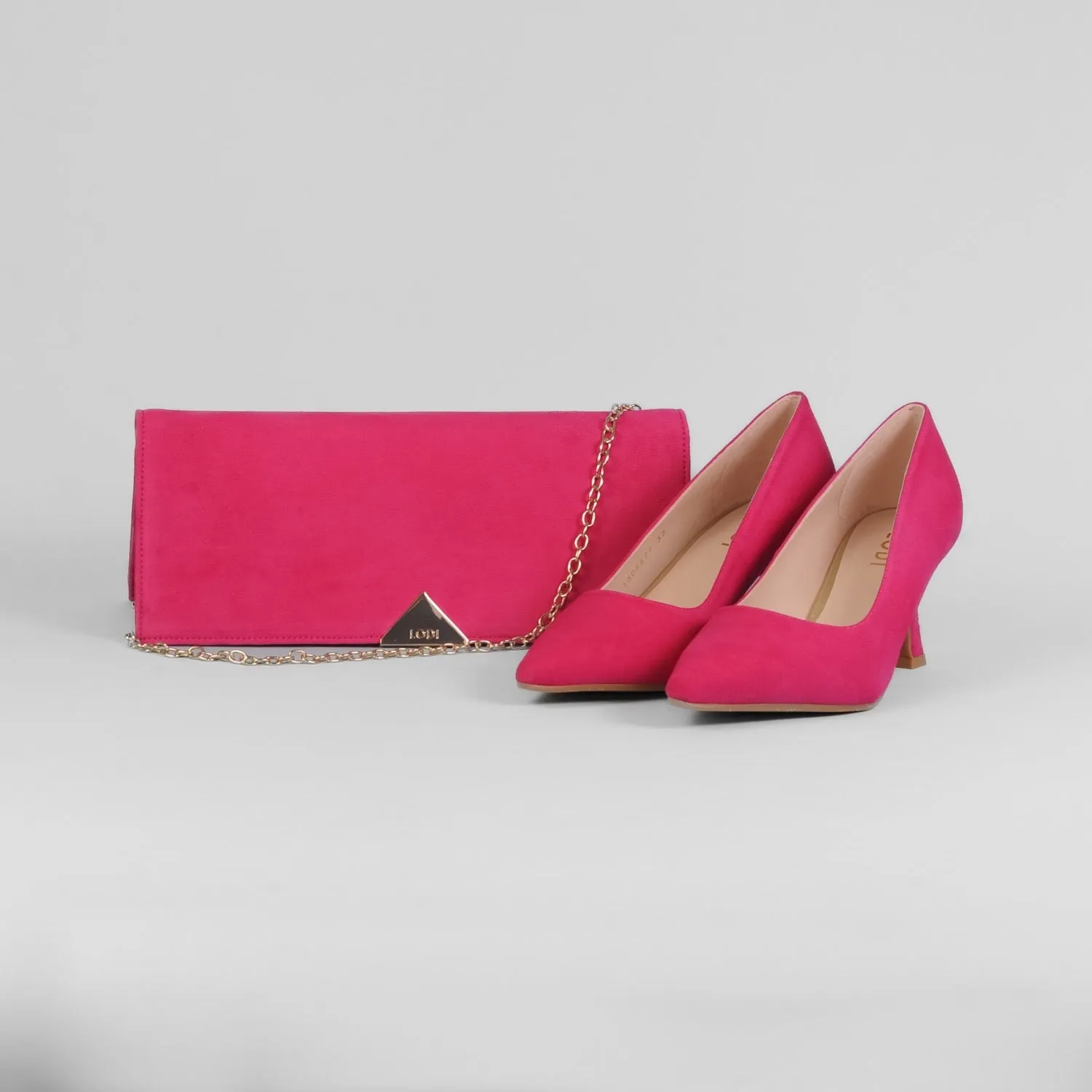 Lodi - Jona Cerise Pink Kitten Heel Court Shoe