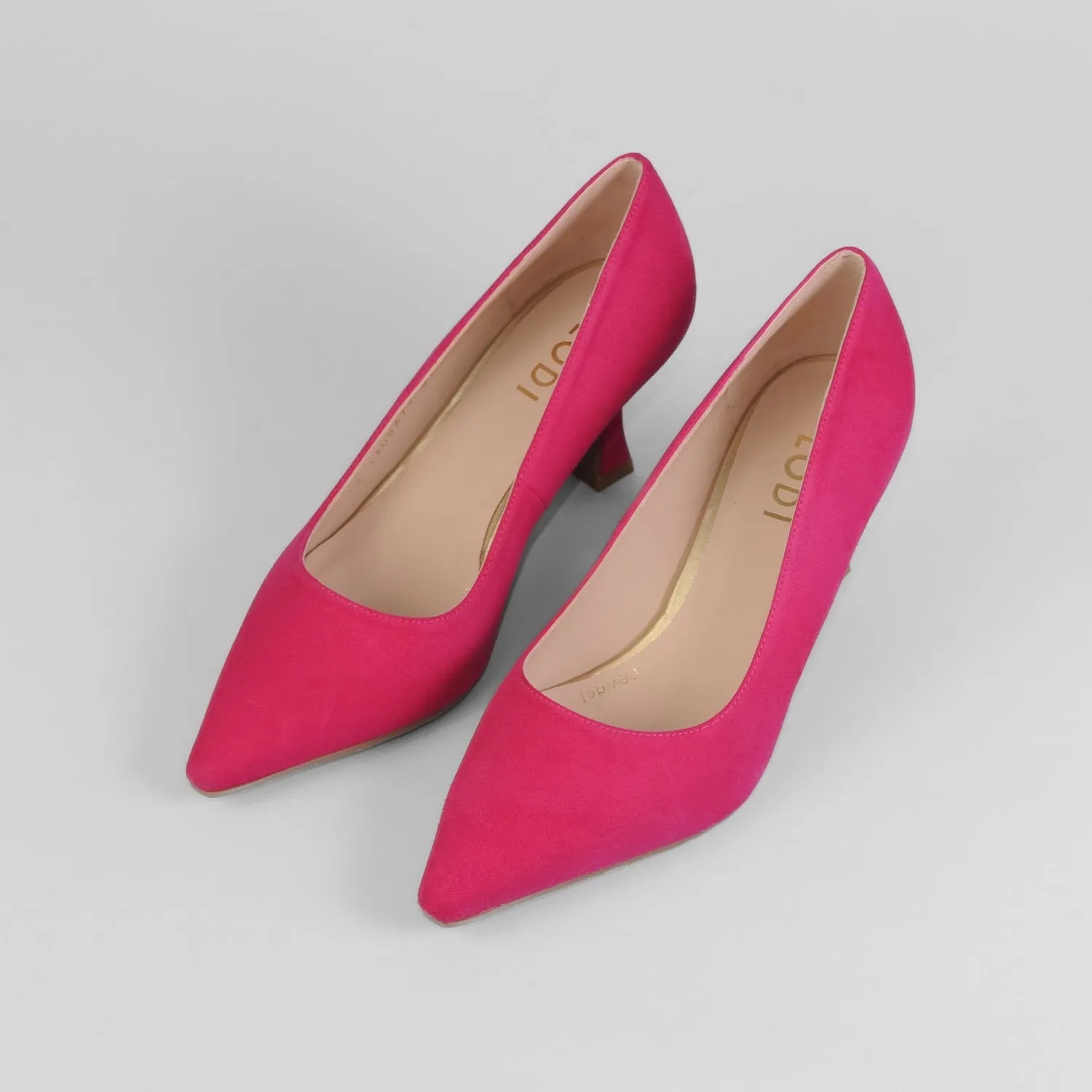 Lodi - Jona Cerise Pink Kitten Heel Court Shoe