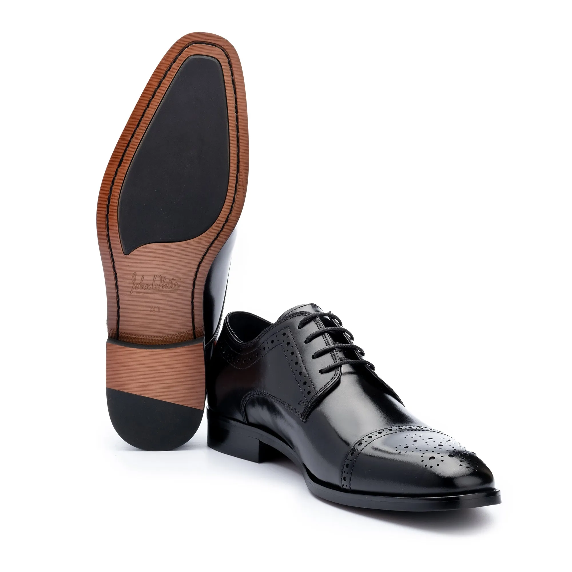 Lucan Black Semi-Brogues