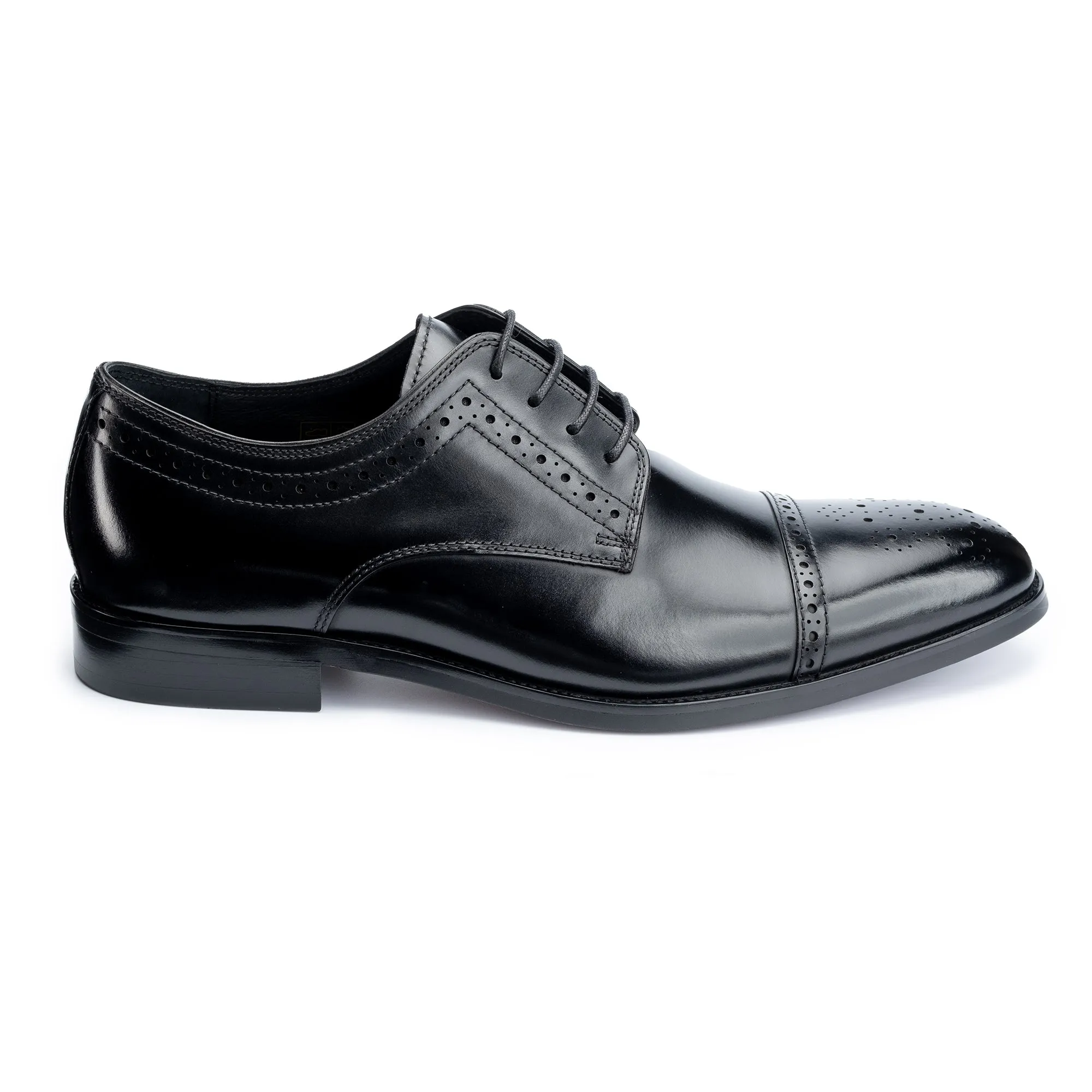 Lucan Black Semi-Brogues