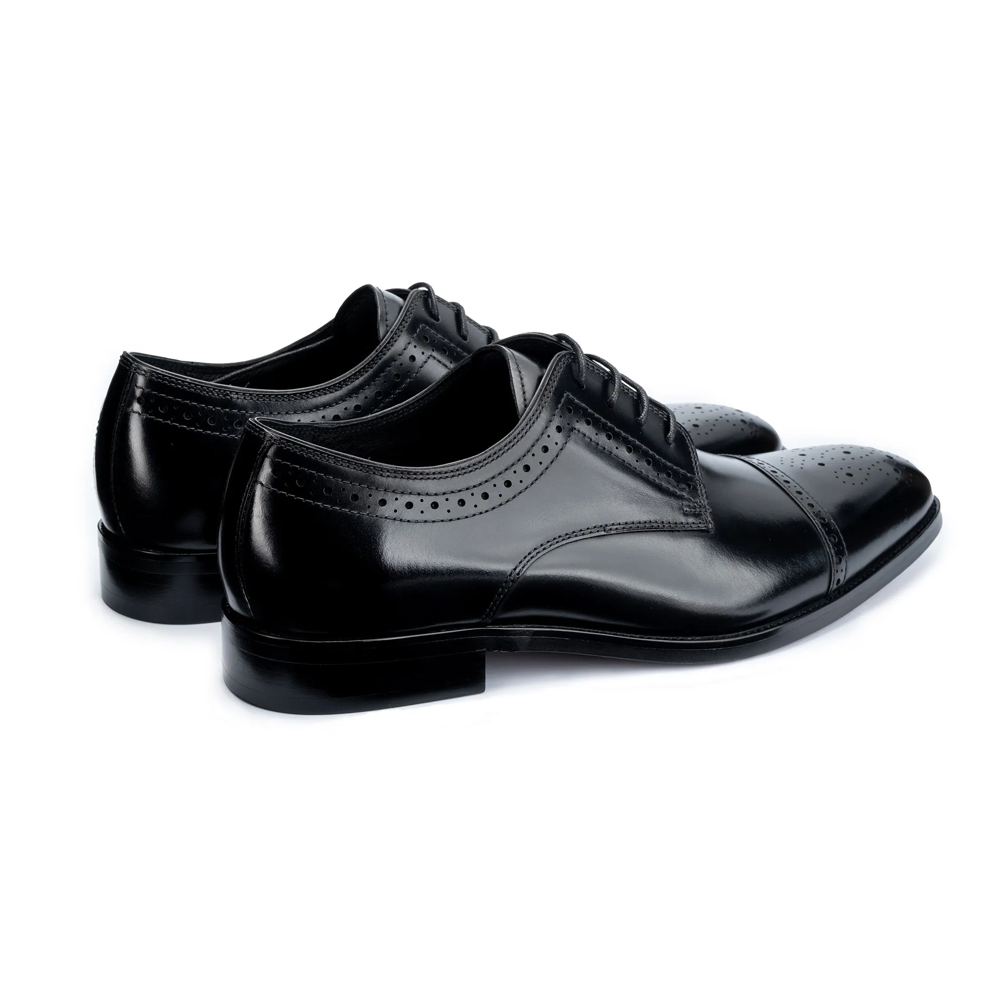 Lucan Black Semi-Brogues