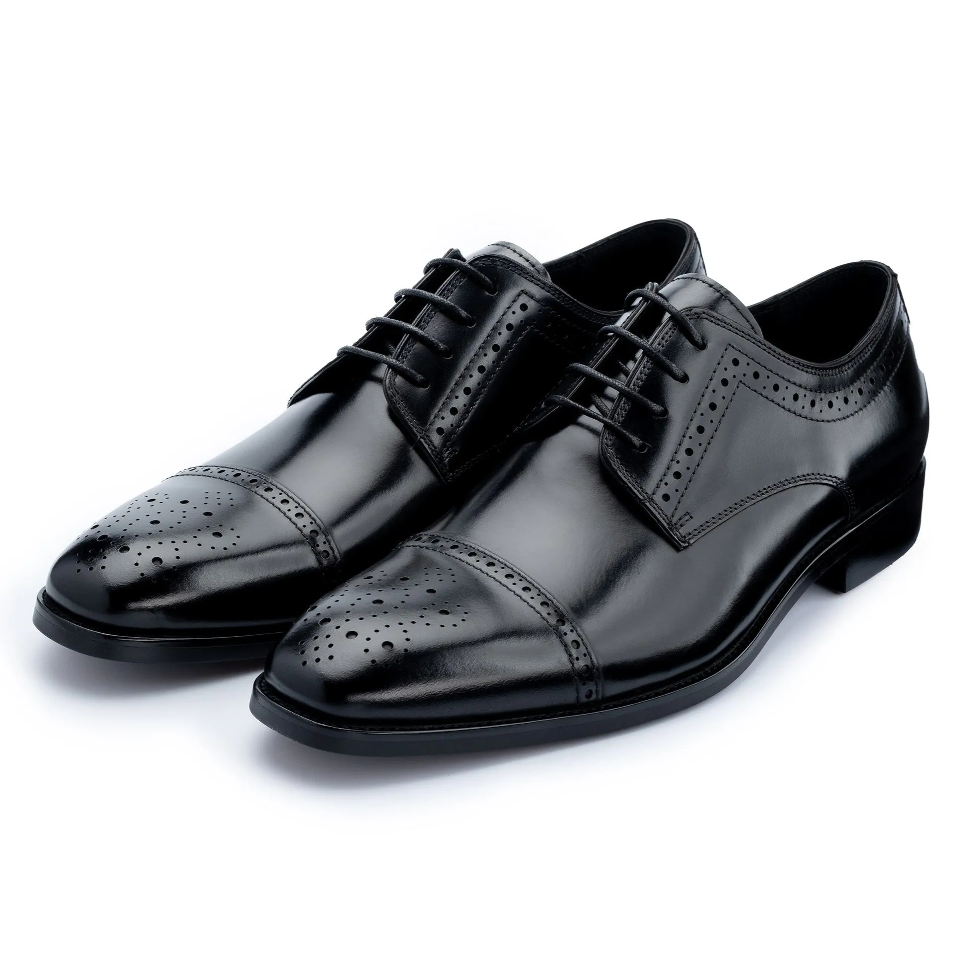 Lucan Black Semi-Brogues