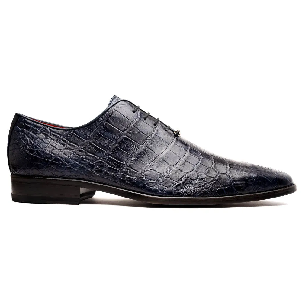 Marco Di Milano Bono in Navy Alligator Oxford Shoes
