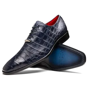 Marco Di Milano Bono in Navy Alligator Oxford Shoes