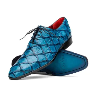 Marco Di Milano Olivieri in Caribbean Blue Pirarucu Oxford Dress Shoes