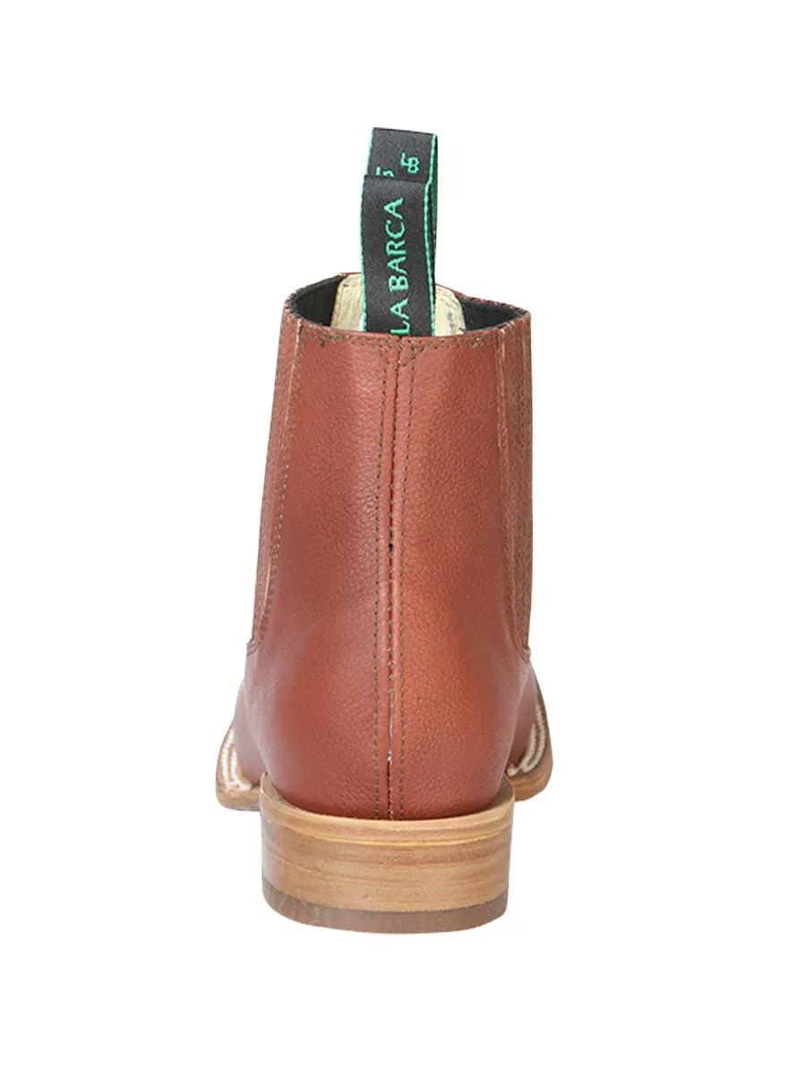 Men's Genuine Leather Classic Rodeo Ankle Boots 'La Barca' Shedron Color 126413
