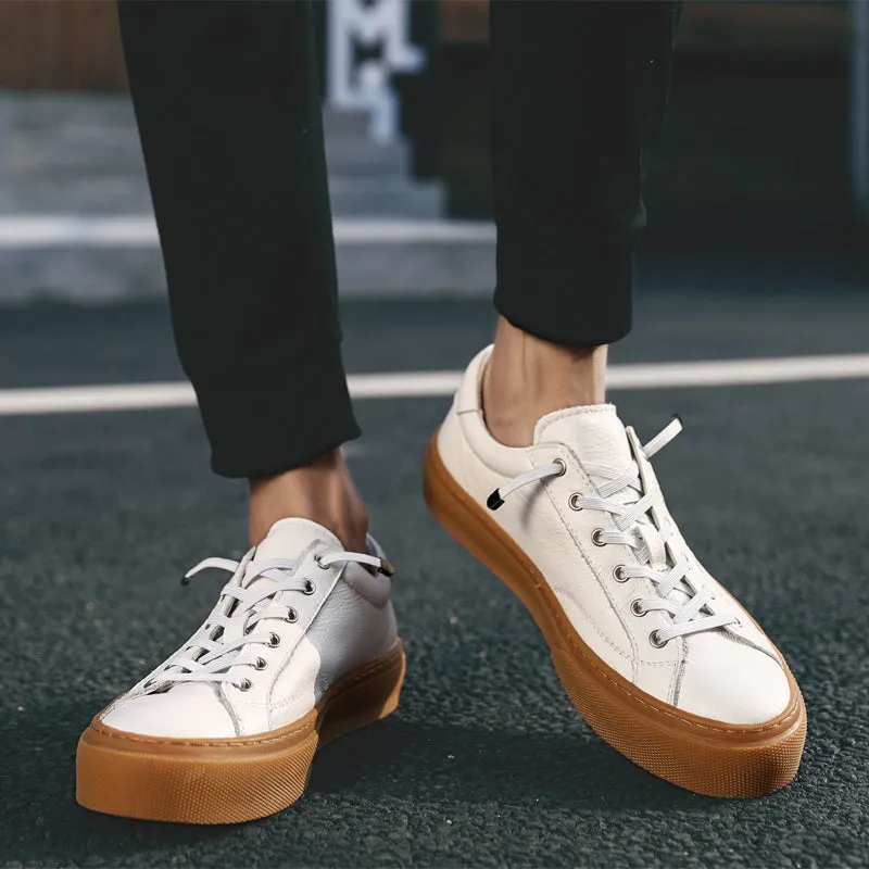 Men's Shoes Leather Sneakers