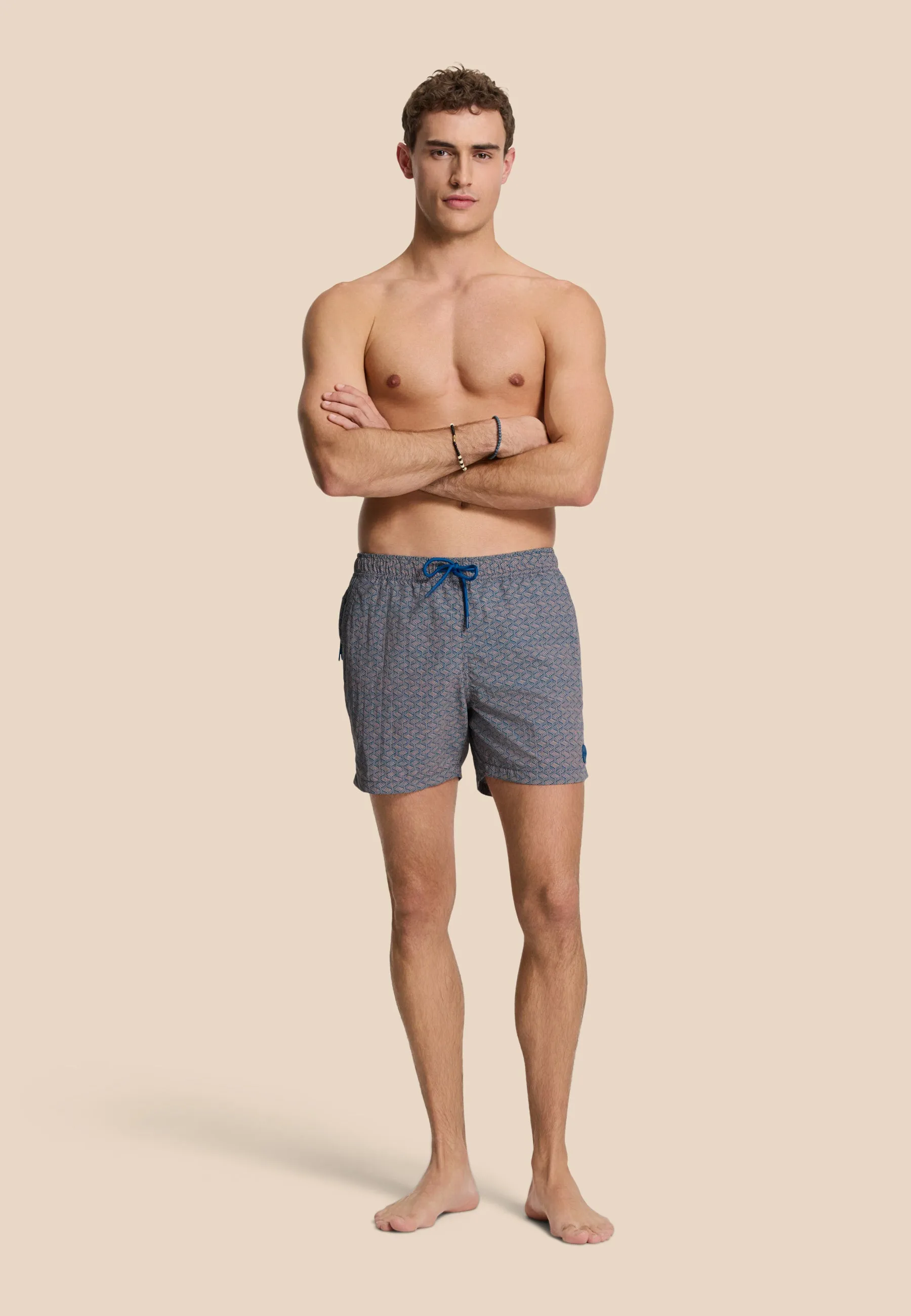NATE QUICK DRY swim shorts geo maze | orange peaches