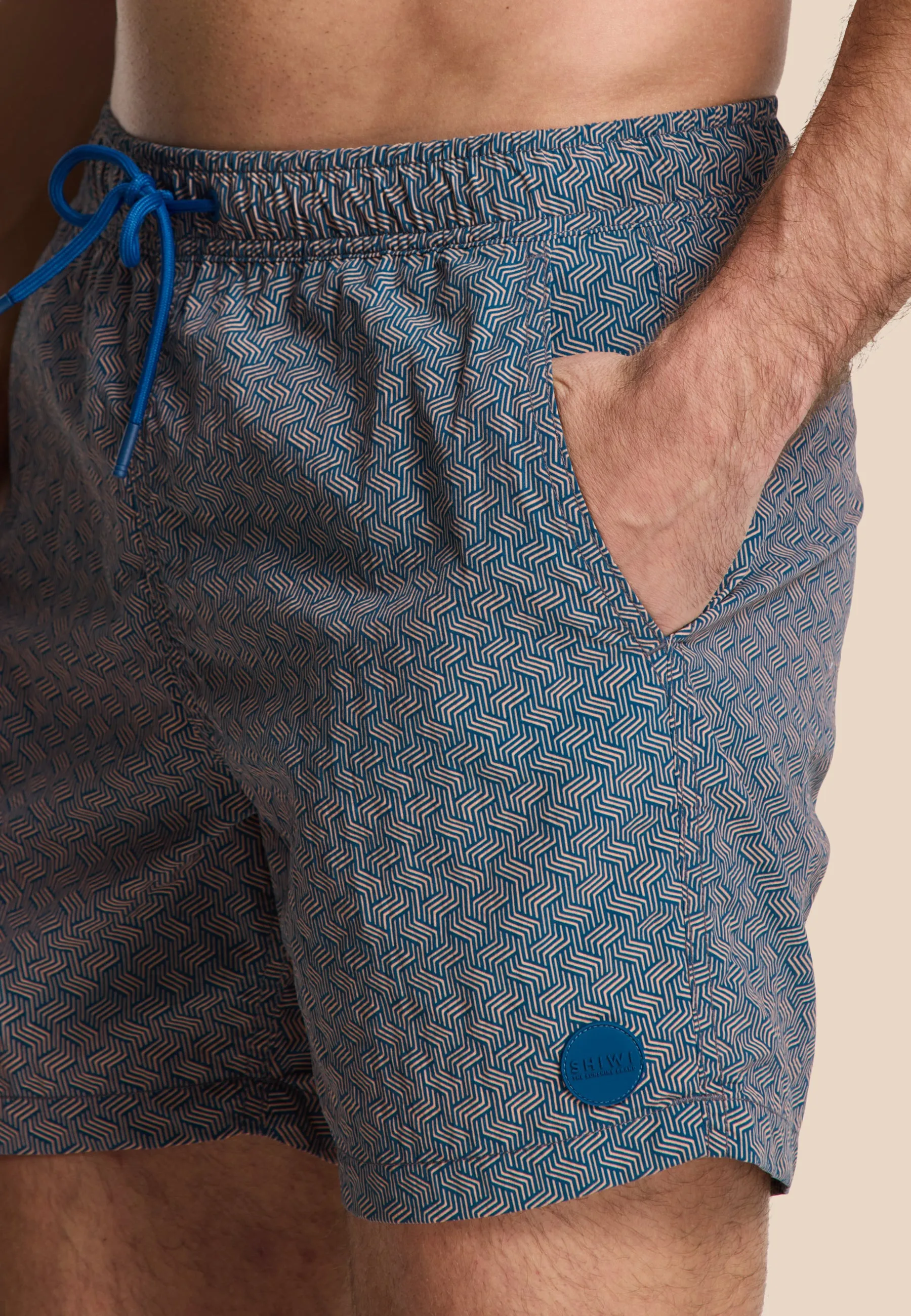 NATE QUICK DRY swim shorts geo maze | orange peaches