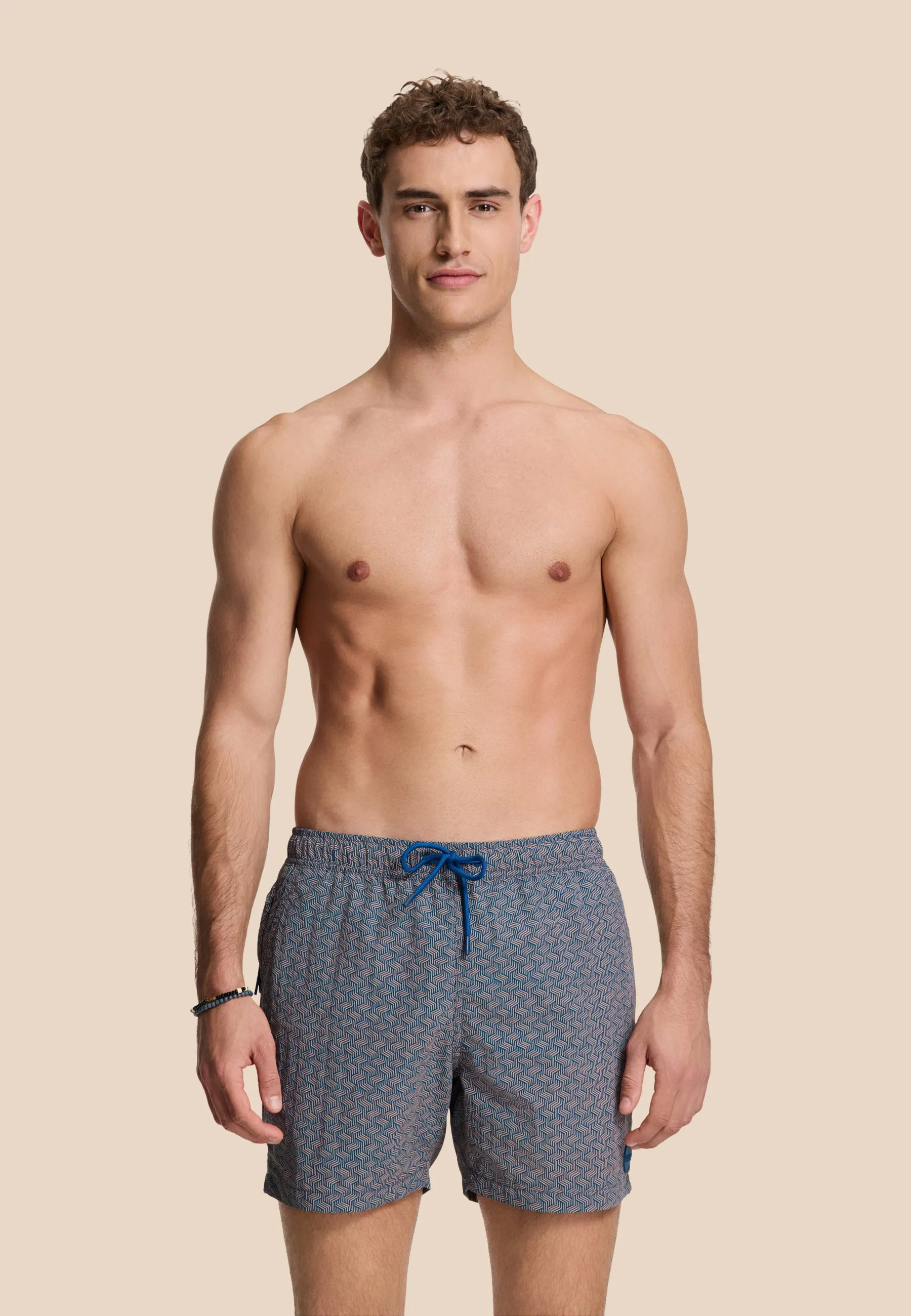 NATE QUICK DRY swim shorts geo maze | orange peaches