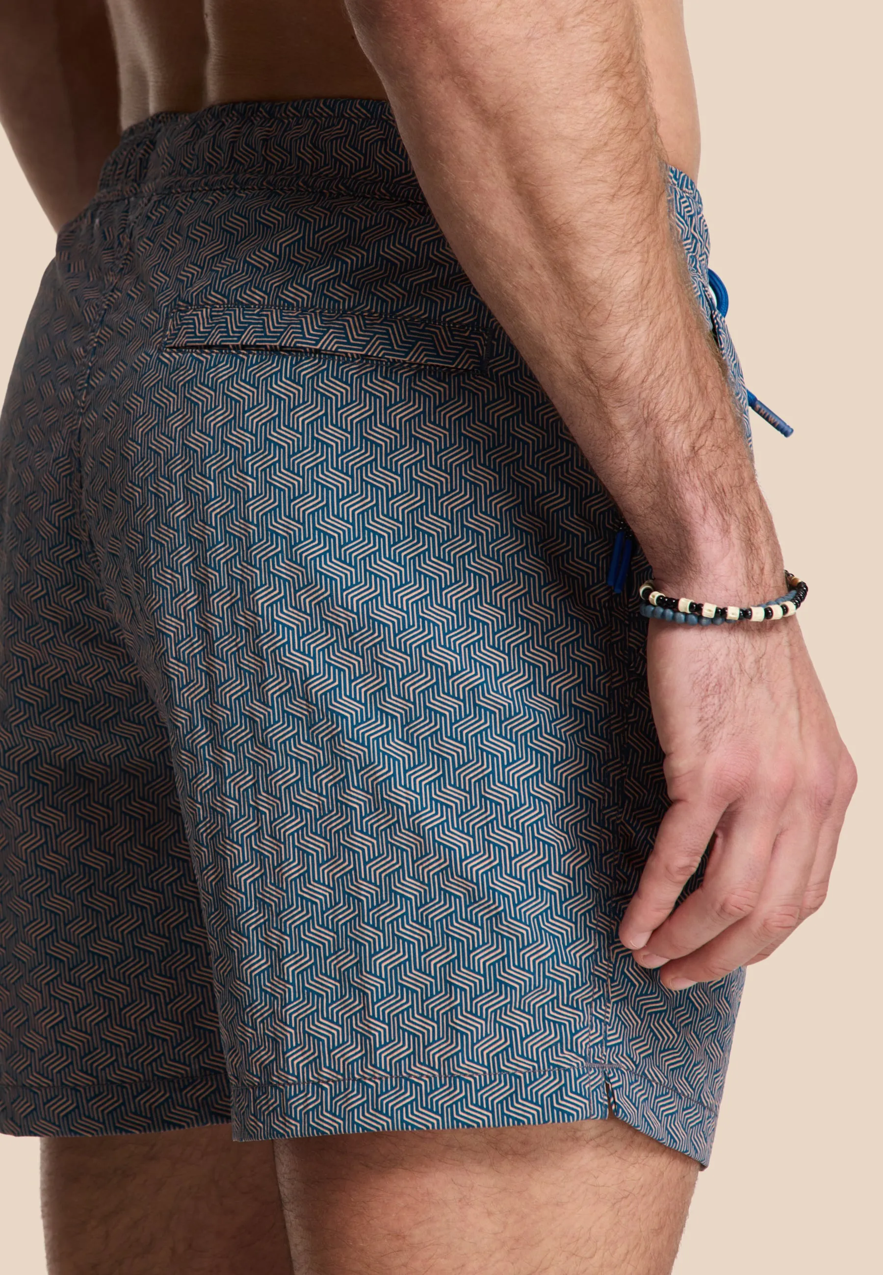 NATE QUICK DRY swim shorts geo maze | orange peaches