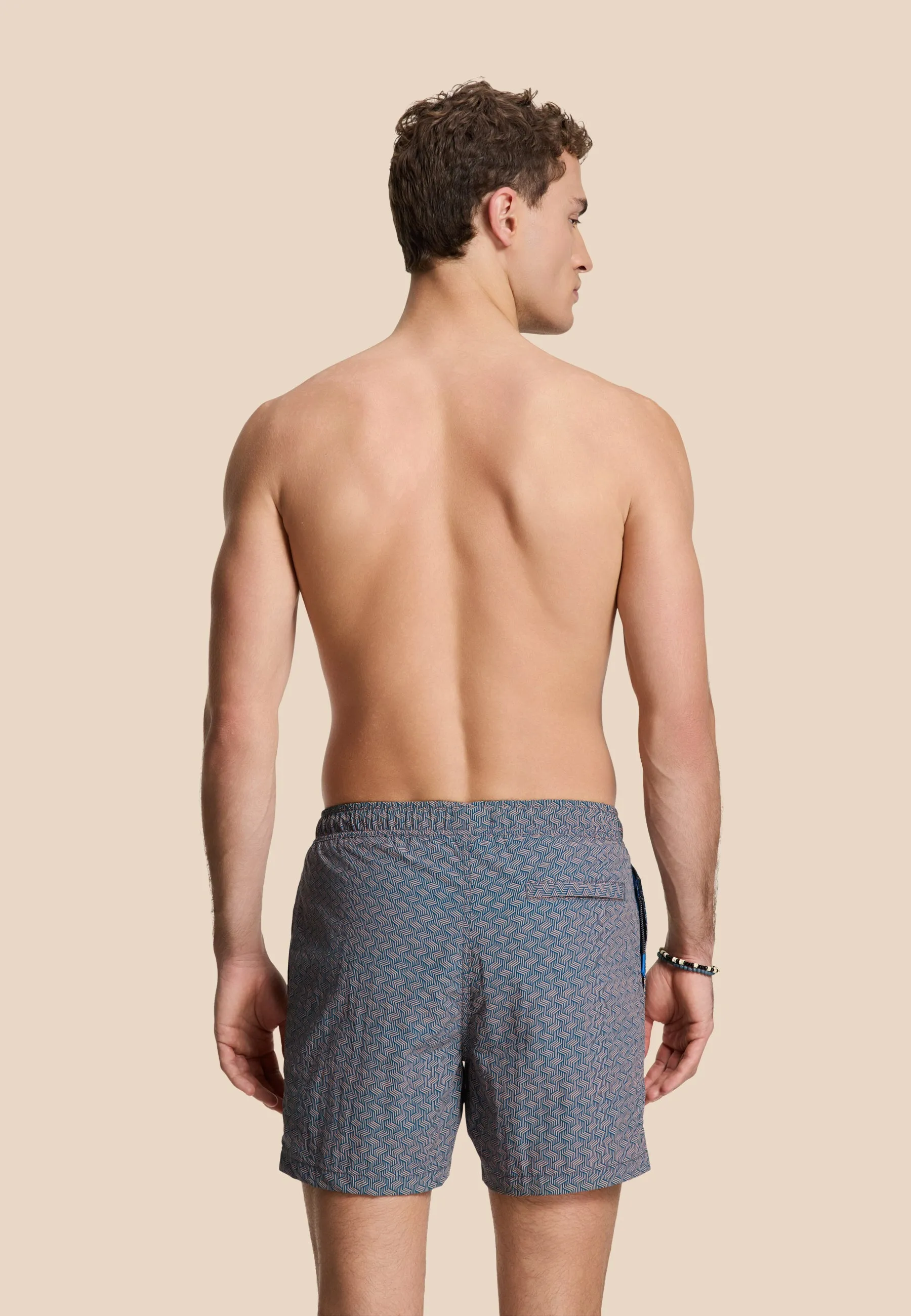 NATE QUICK DRY swim shorts geo maze | orange peaches