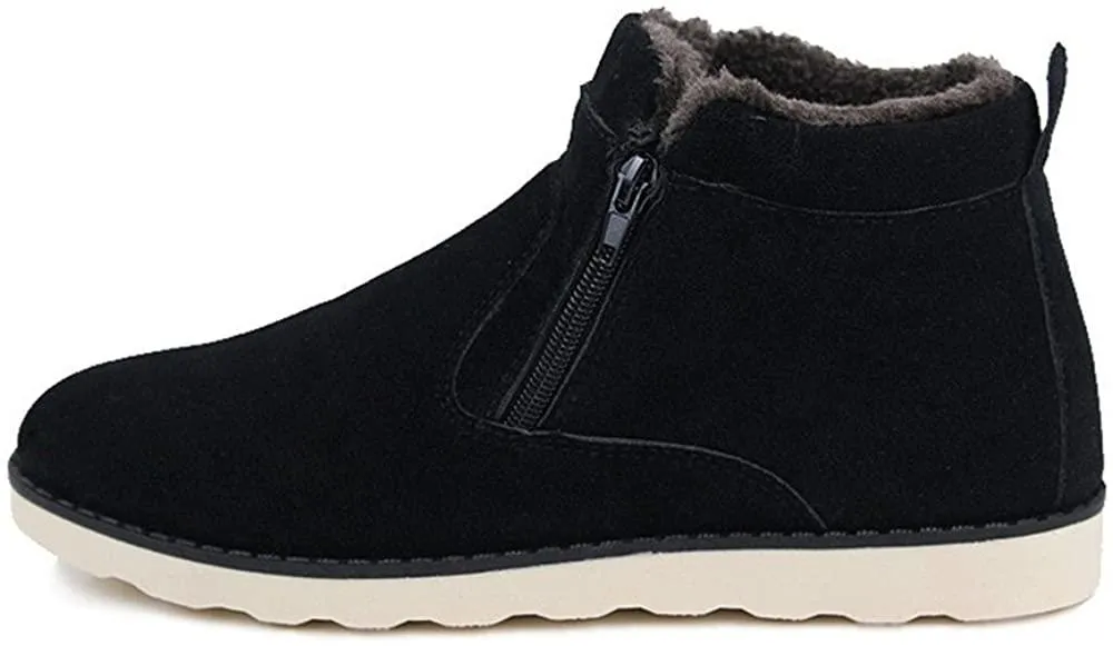 NXY Men's Snow Boots Mid-Calf Zip Up Warm Ankle Boots Casual Sneakers Shoes