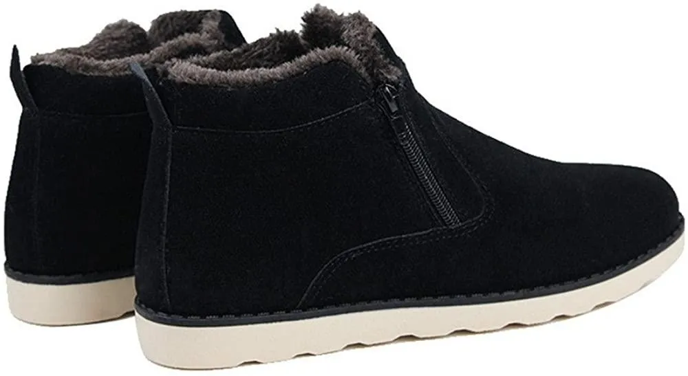 NXY Men's Snow Boots Mid-Calf Zip Up Warm Ankle Boots Casual Sneakers Shoes