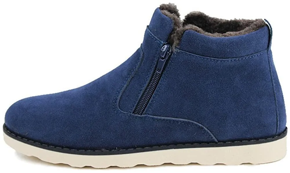 NXY Men's Snow Boots Mid-Calf Zip Up Warm Ankle Boots Casual Sneakers Shoes
