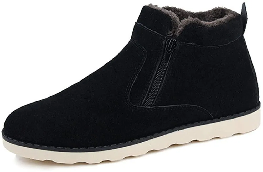NXY Men's Snow Boots Mid-Calf Zip Up Warm Ankle Boots Casual Sneakers Shoes