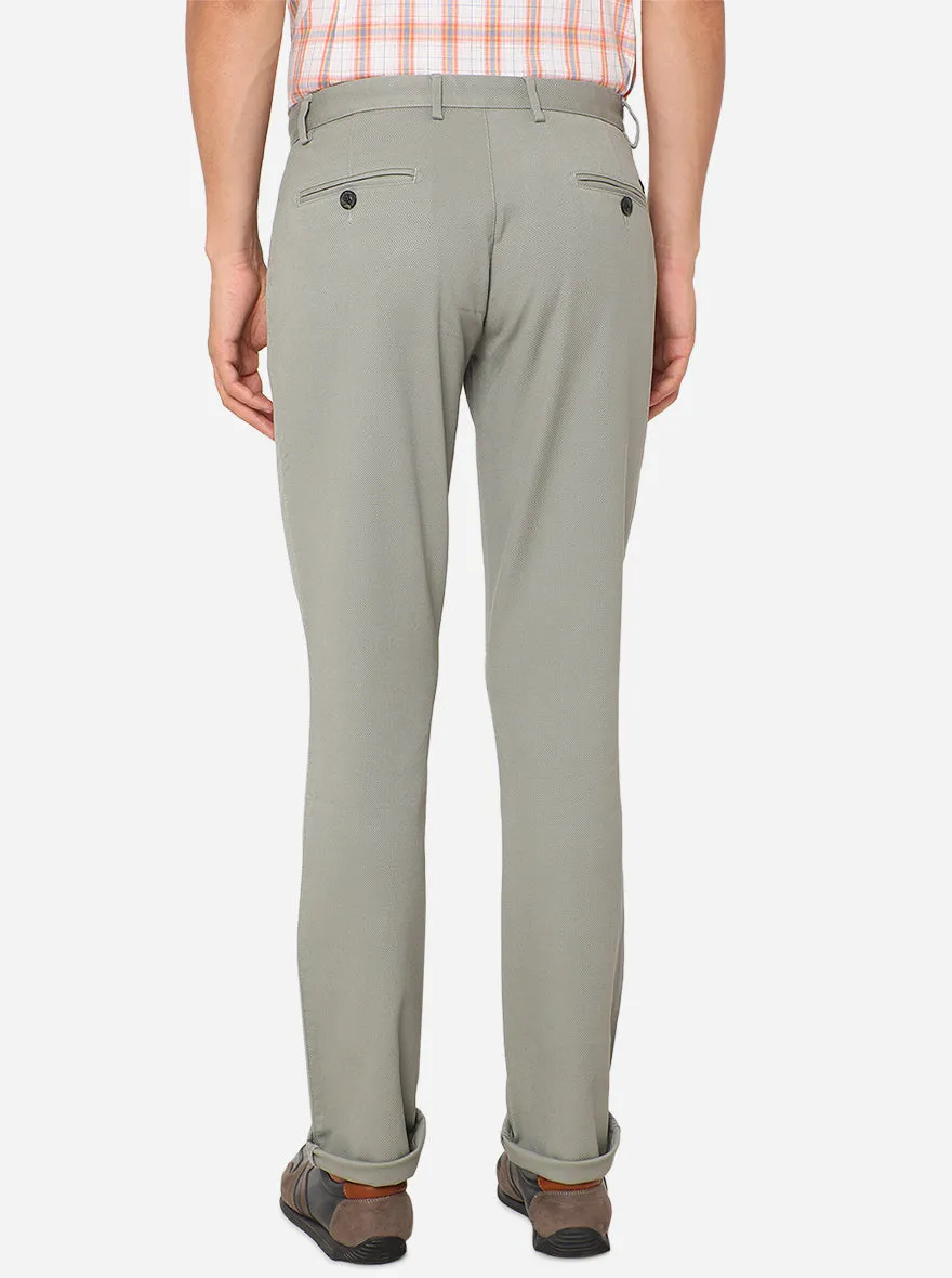 Pista Green Solid Uno Fit Casual Trouser | JadeBlue