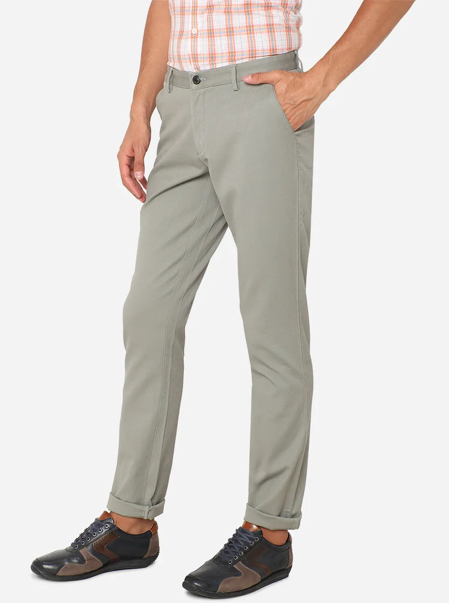 Pista Green Solid Uno Fit Casual Trouser | JadeBlue