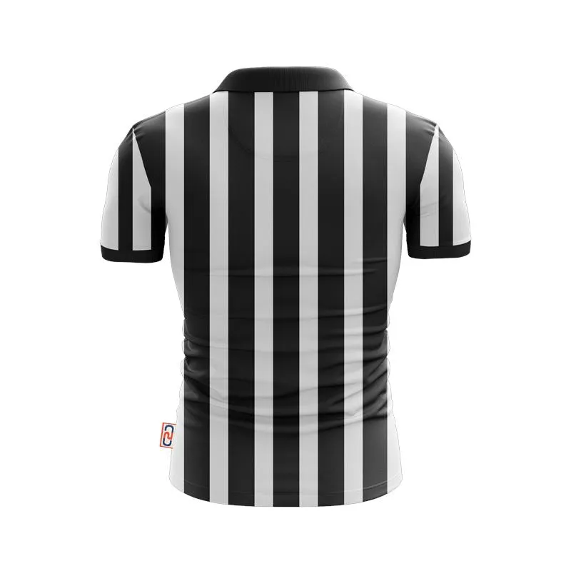 Referee/Umpire/Officials Black White Stripe Polo Shirt