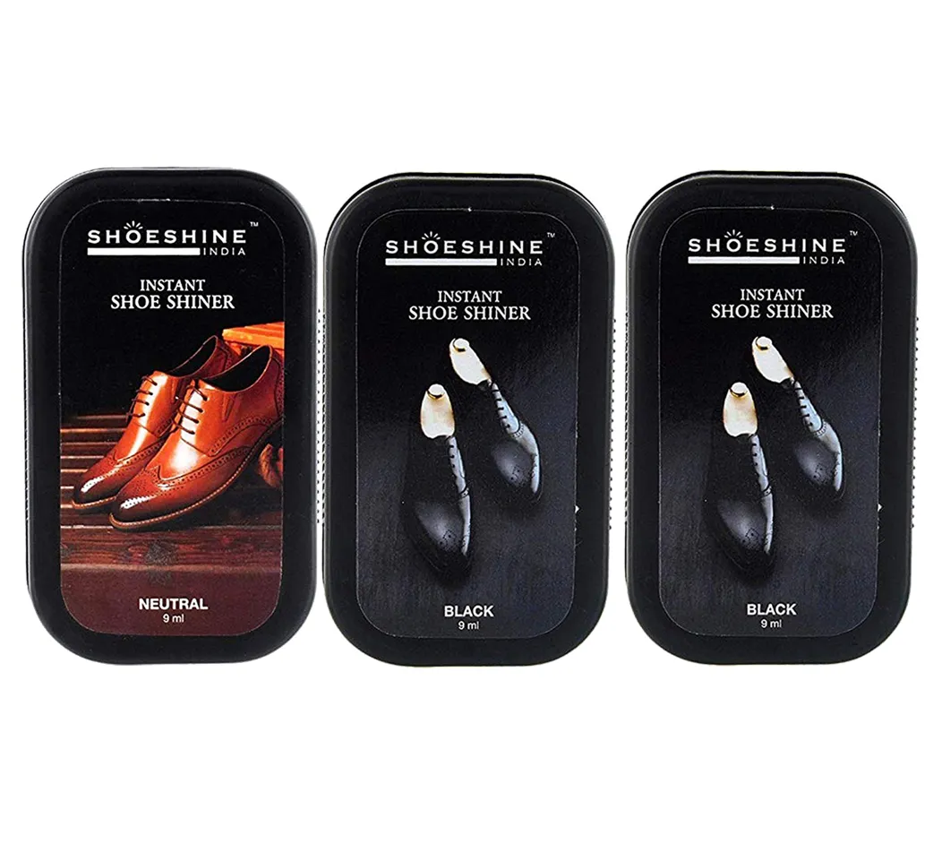 SHOESHINE shoe shiner 1 Black   1 Neutral (Pack of 2)  - instant shoe shine sponge
