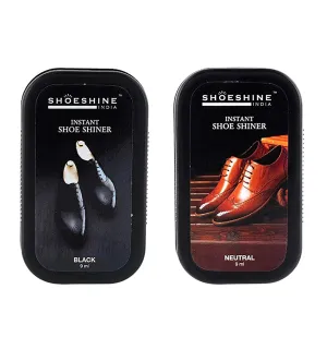 SHOESHINE shoe shiner 1 Black   1 Neutral (Pack of 2)  - instant shoe shine sponge