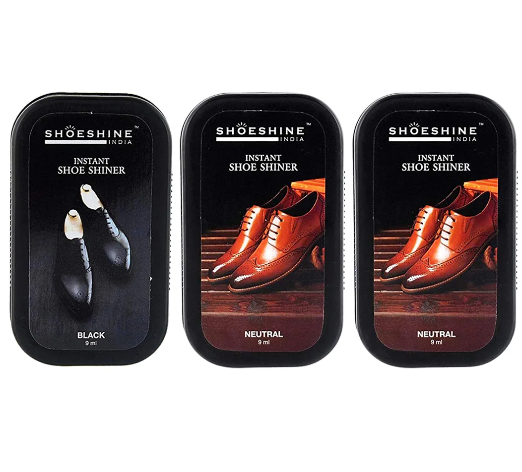 SHOESHINE shoe shiner 1 Black   1 Neutral (Pack of 2)  - instant shoe shine sponge