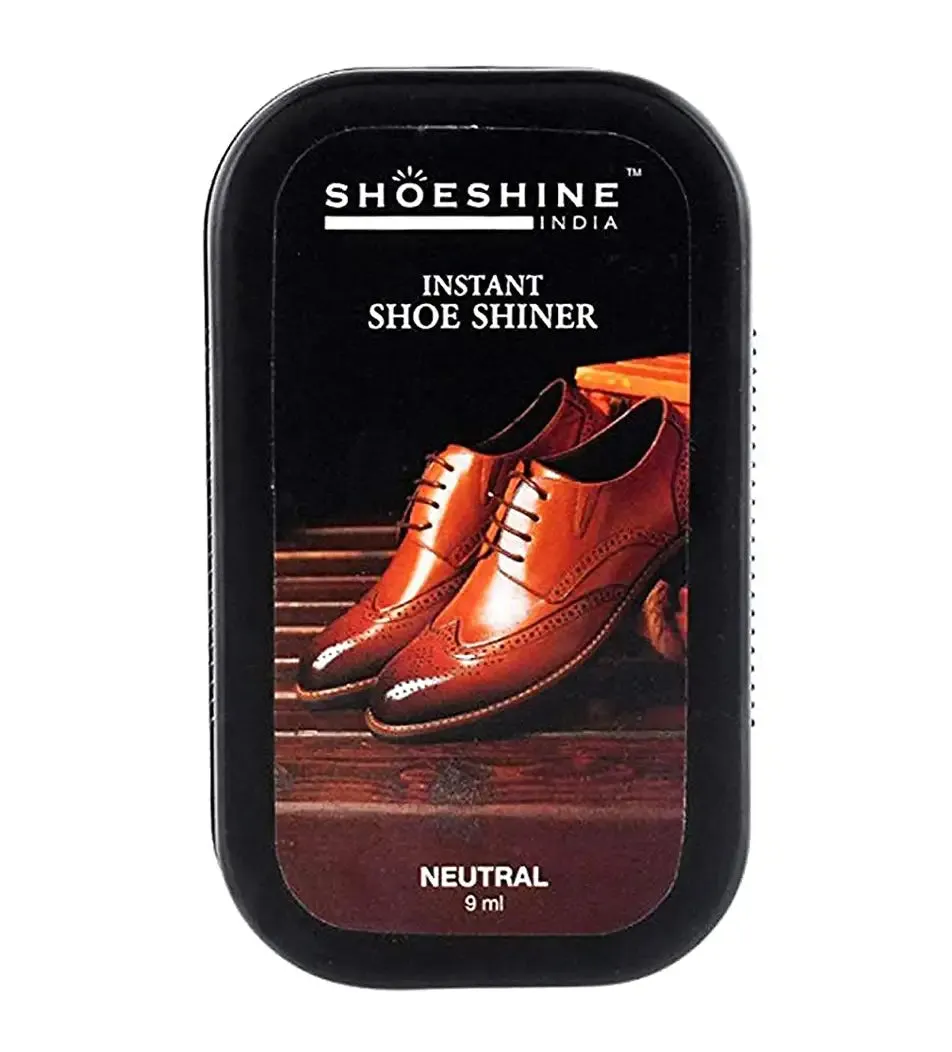 SHOESHINE shoe shiner 1 Black   1 Neutral (Pack of 2)  - instant shoe shine sponge