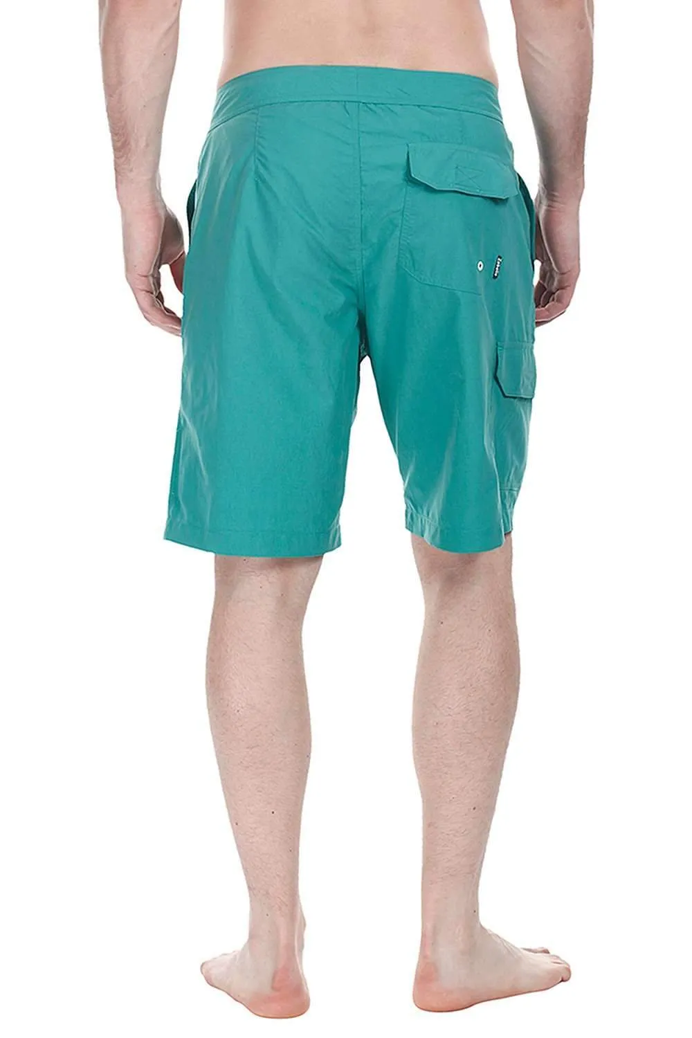 Solid Quick Dry Board Shorts With Side Pockets