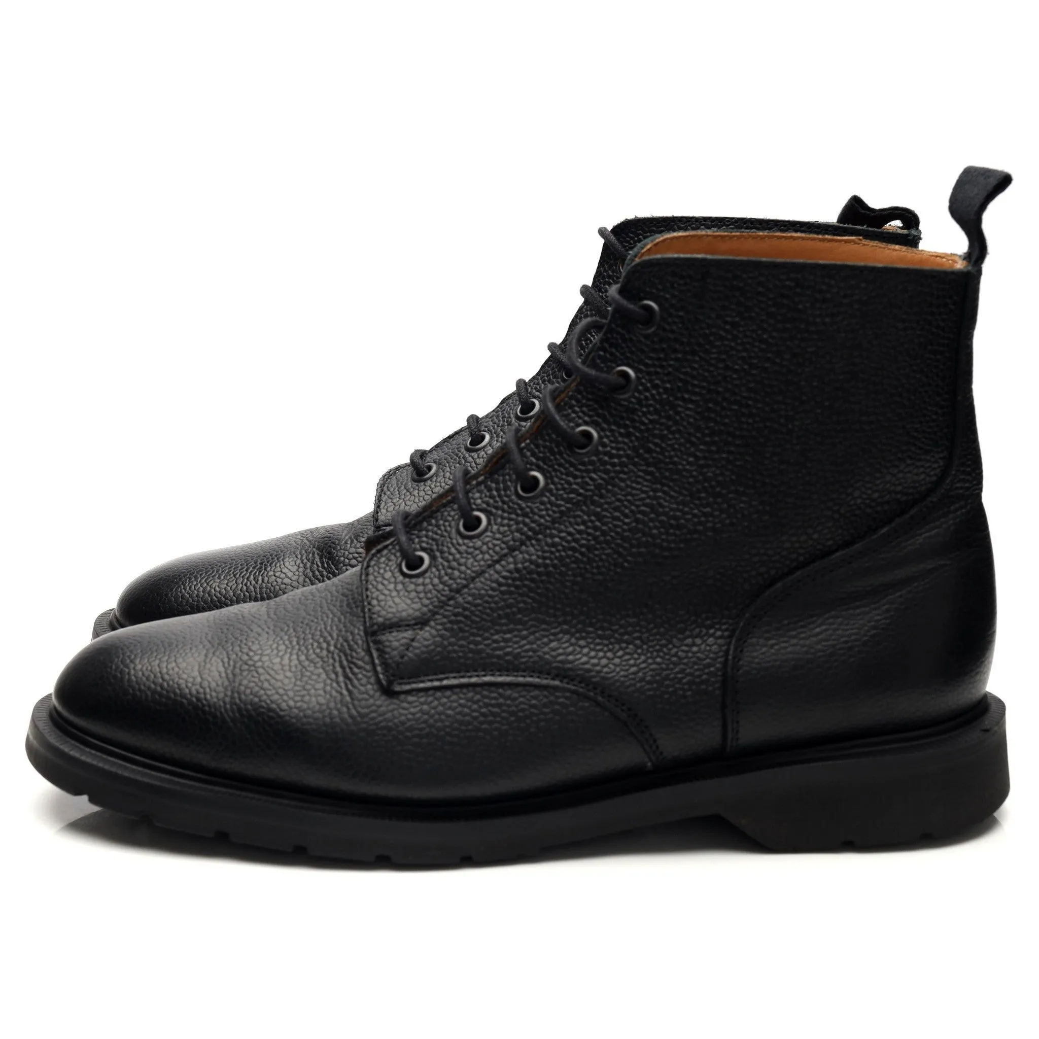 Solovair 'Brackley' Black Grain Leather Boots UK 8.5