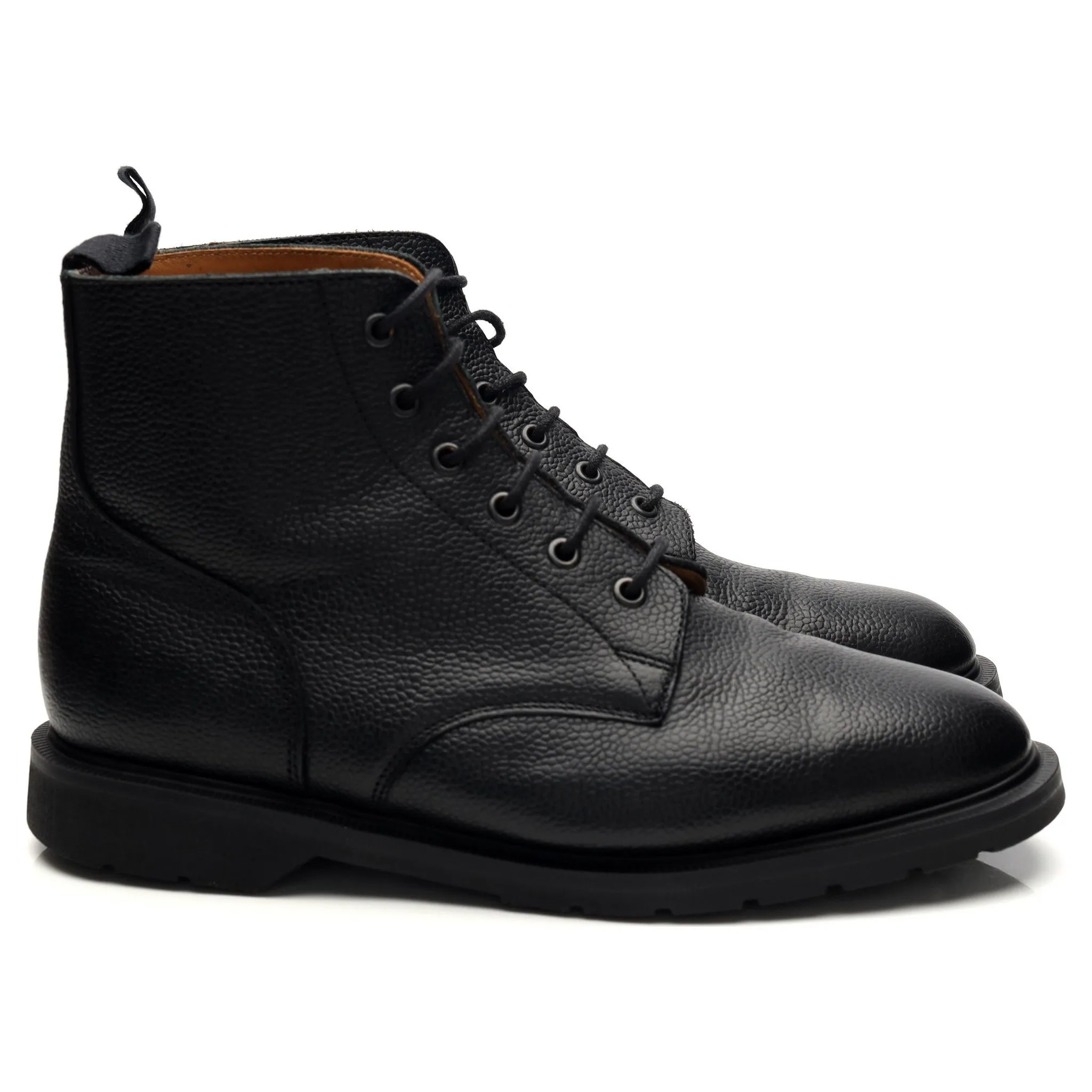 Solovair 'Brackley' Black Grain Leather Boots UK 8.5
