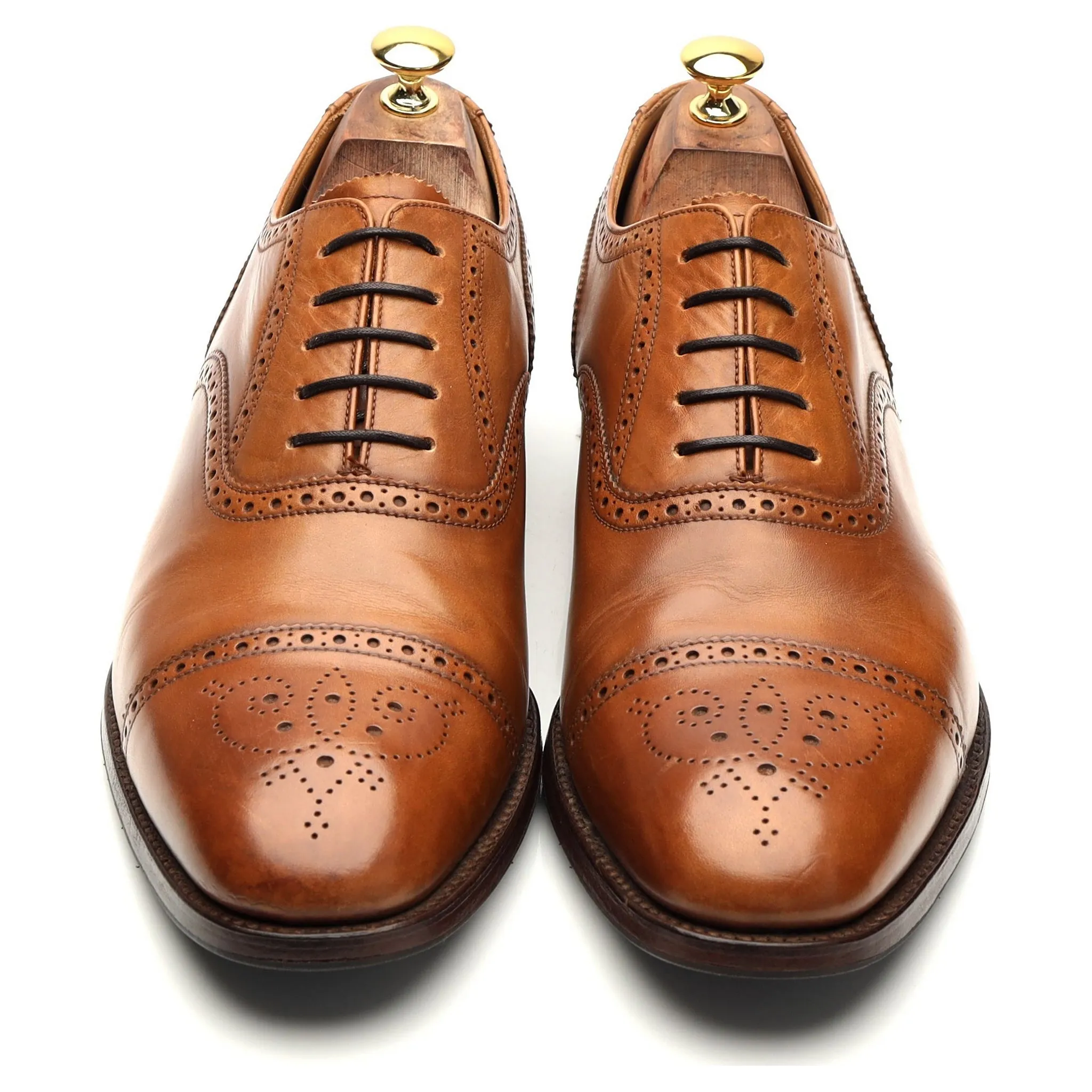 'Somerton' Tan Brown Leather Oxford Brogues UK 11 F